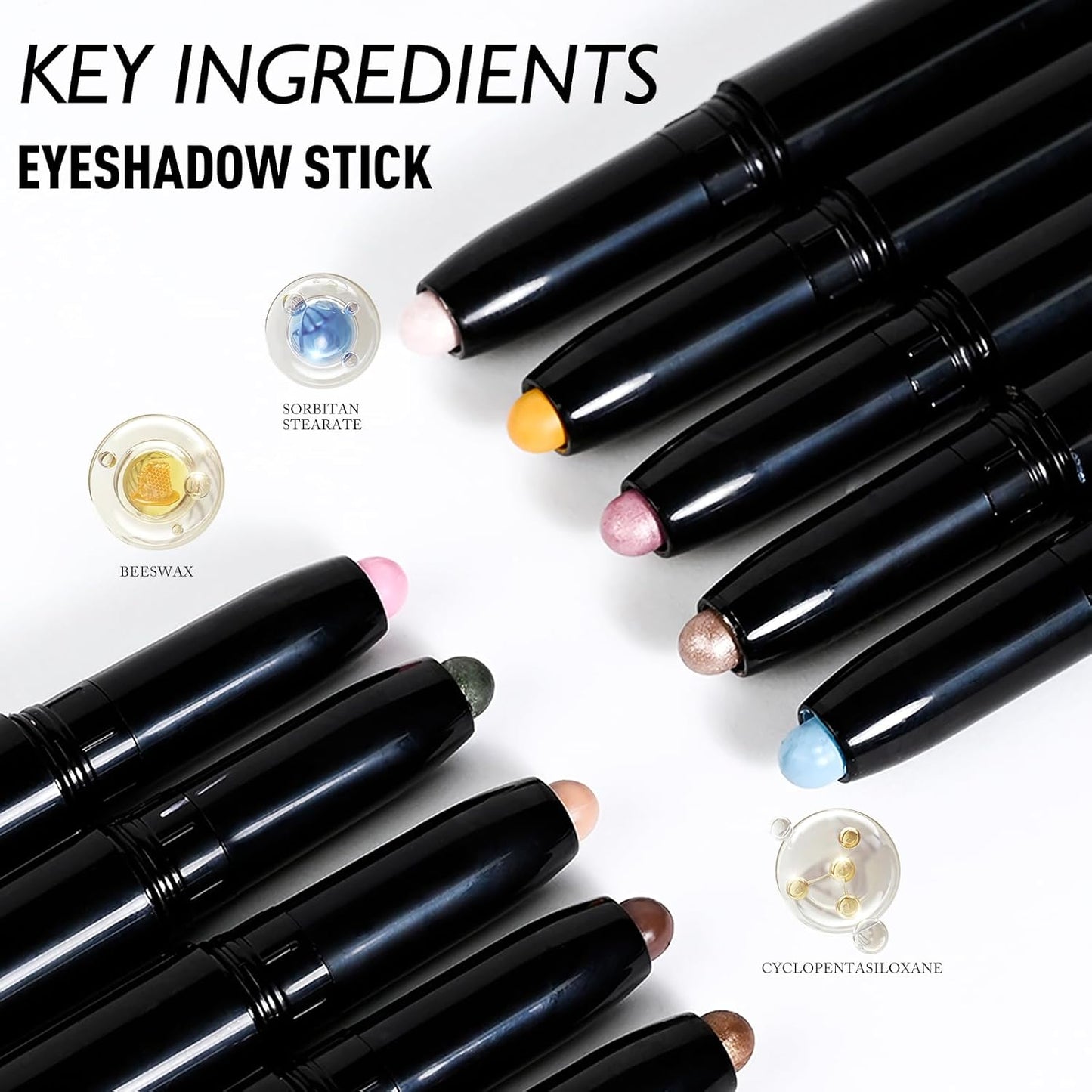 Eyeshadow Stick Mauve, Matte Cream Eye Shadow Stick Waterproof Neutral Nude Eyeliner Brightener Pencil Crayon Long-Lasting Eye Highlighter Makeup for Older Women Easy to Use High Pigmented