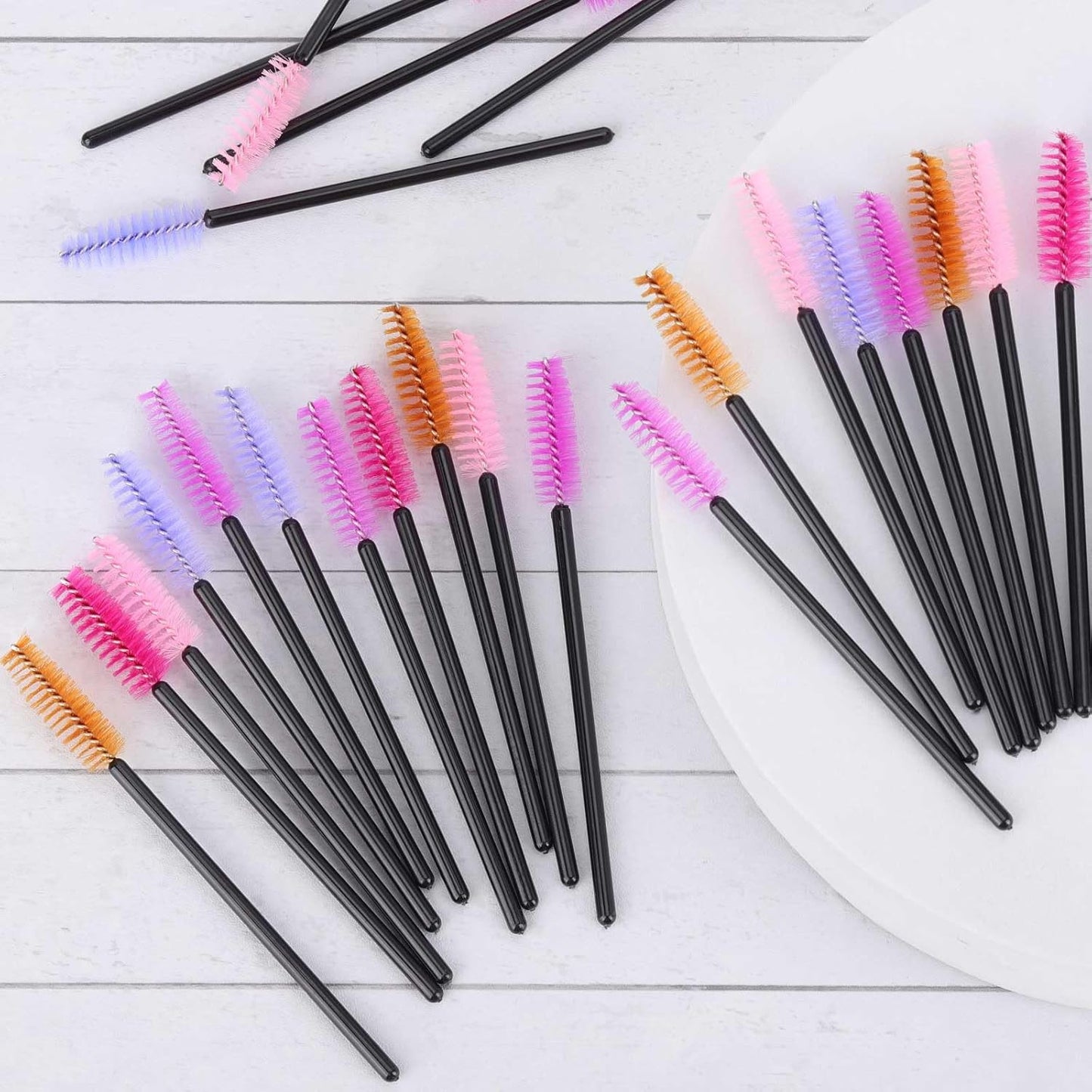 1000 Disposable Mascara Wands Eyelash Brushes Spoolies for Eyebrow Eye Lash Extension Multicolor