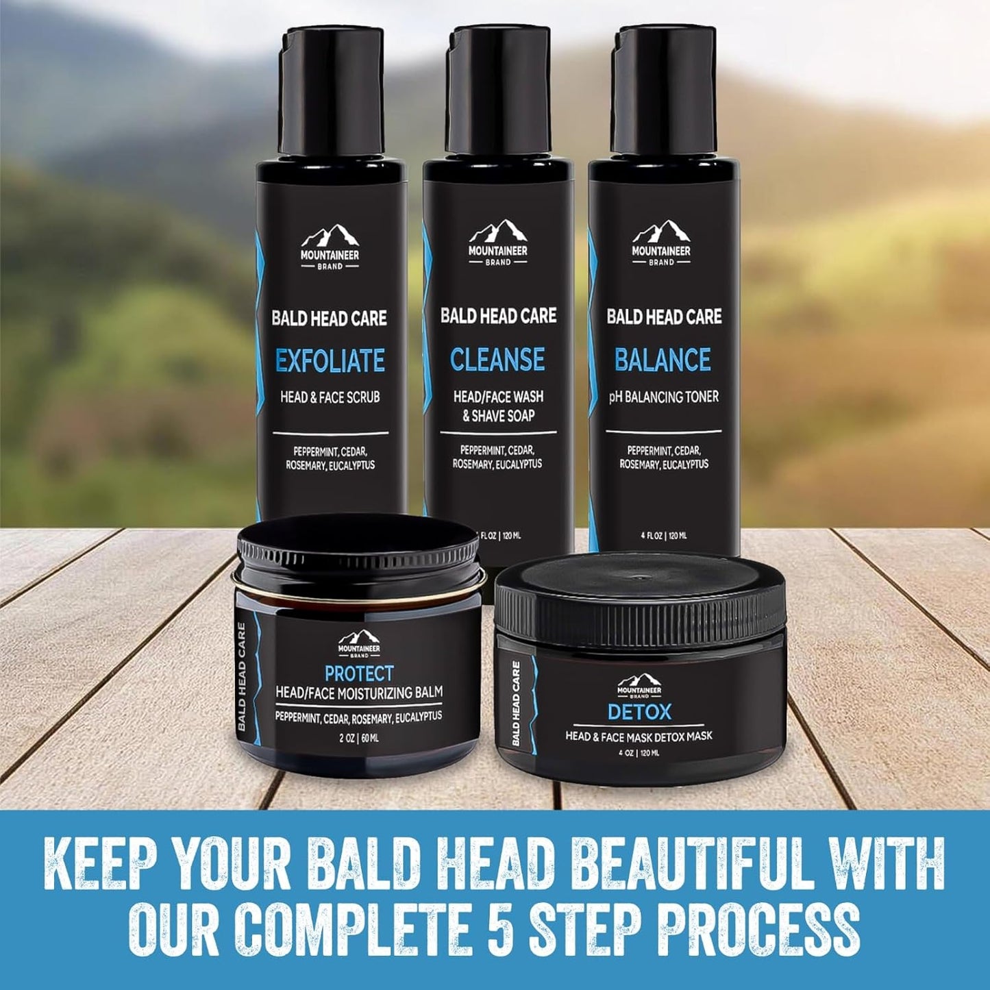 Mountaineer Brand Shine Reducer and PH Balance for Face and Scalp | Anti Shine | Mattifying Bald Head Care for Men | All Natural Ingredients | Refreshing Natural Scent | 4 oz