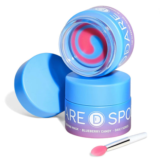 Lip Sleeping Mask Blueberry Candy Glow Balm - Long-Lasting Lip Treatment Overnight, Lip Care Hydration, Repair for Dry Cracked Lips, Soft and Nourished Sweet Lips Daily - 0.42 Fl Oz