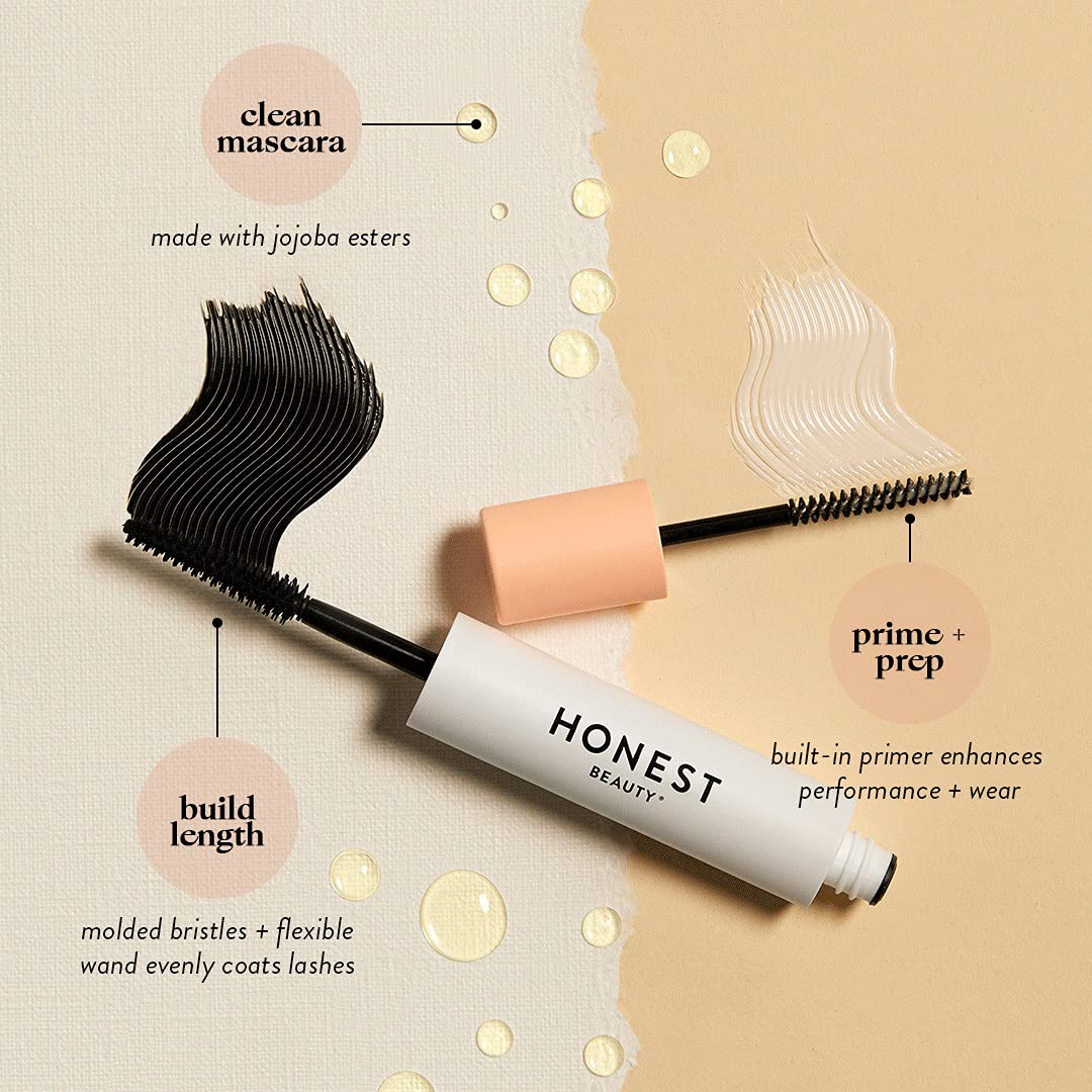 Honest Beauty Extreme Length Volumizing Clean Mascara + Honest Lavender Foaming Bubble Bath Bundle | Naturally Derived + Cruelty Free | 0.27 fl oz, 12 fl oz