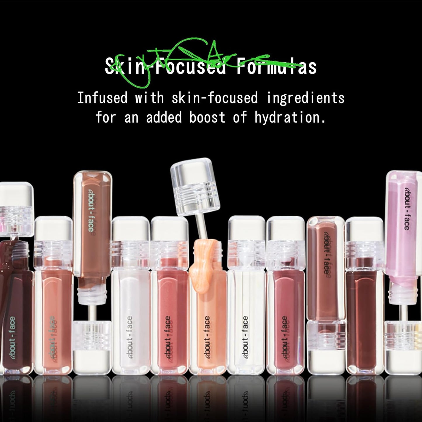 about-face Light Lock Lip Gloss Feel It All – Non-Sticky, High-Shine Lip Oil Gloss with Coconut Oil, Peppermint & Lavender – Vegan, Cruelty-Free, Clean Beauty – 0.21 oz (Milk Chocolate)