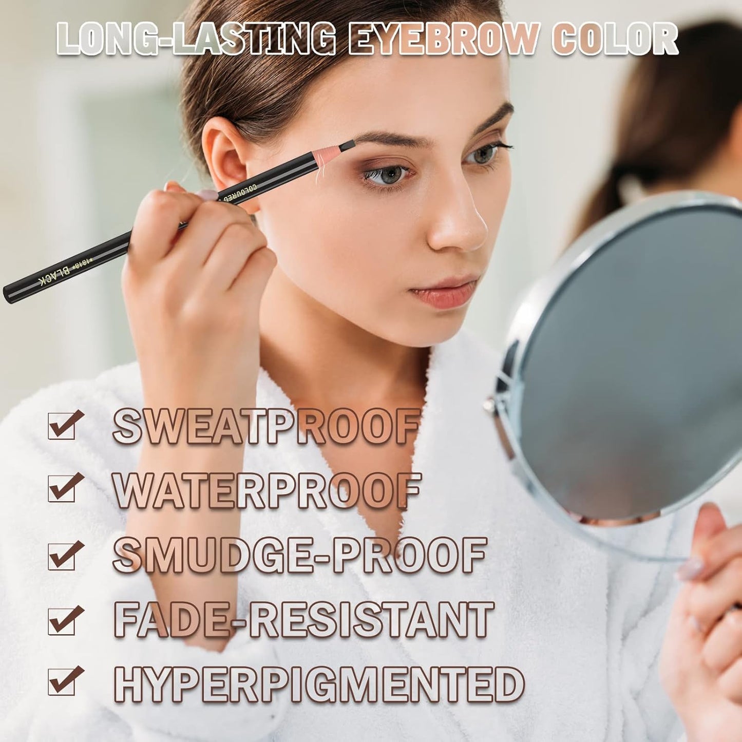 12 Piece Black Colour Waterproof Eyebrows Pencil Tattoo Makeup And Microblading Supplies Kit-Permanent Eye Brow Liners In Waterproof Eyebrow Pencils Peel - Brow Pencil Set For Marking(12 Pcs)