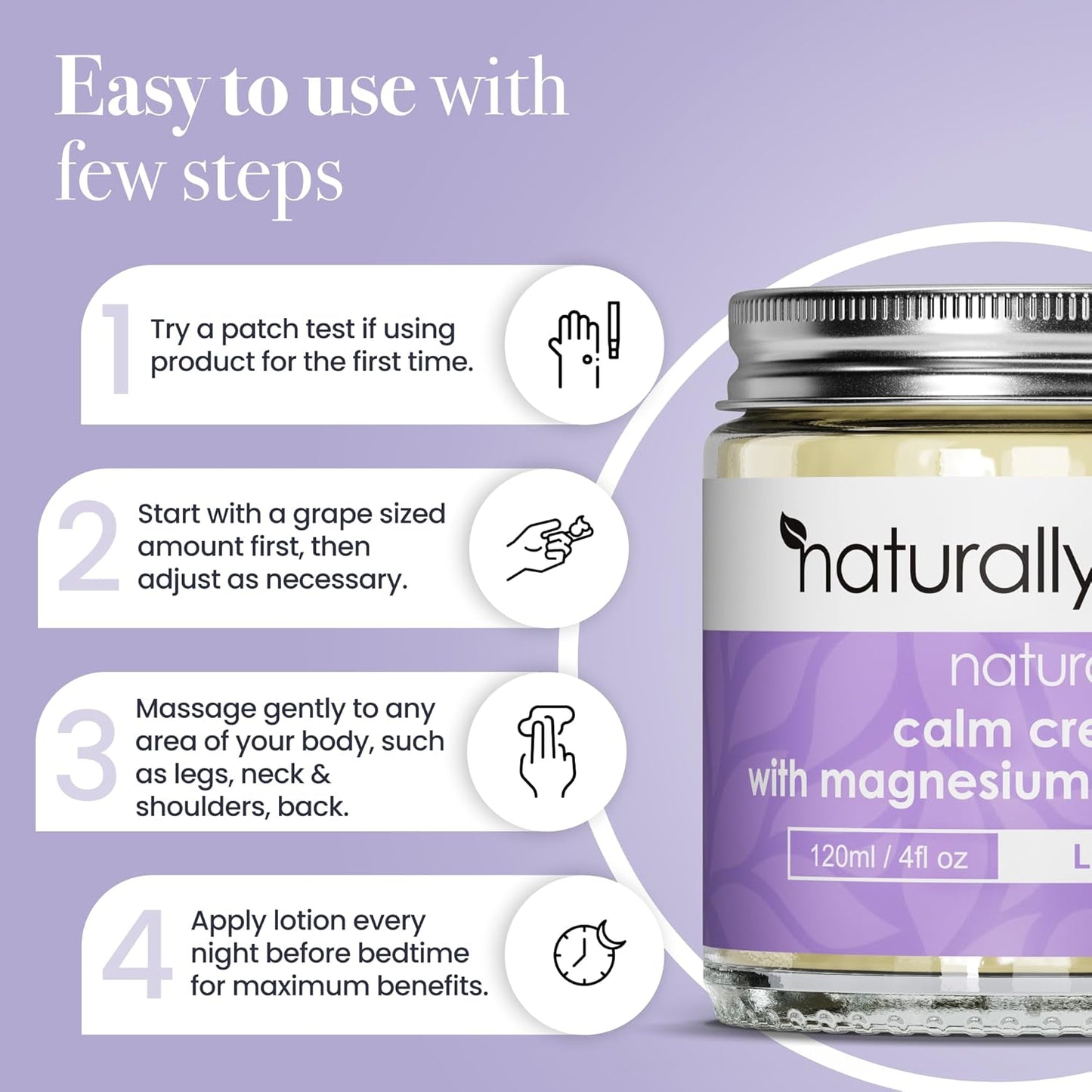 Magnesium Cream with Vitamin D3 [4 Fl Oz] - Magnesium and VIT D Lotion - Turmeric & Arnica Calm Cream - Magnesium and VIT D3 - Lavender