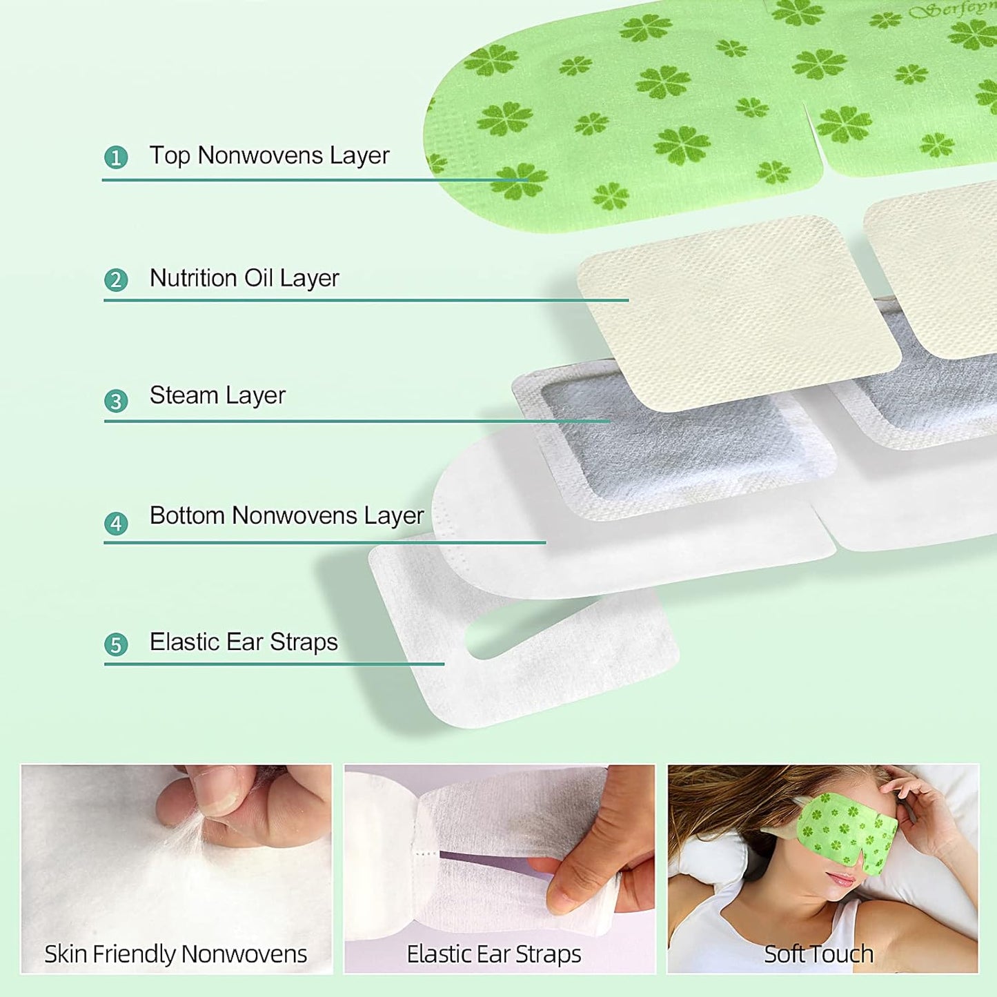 Serfeymi 22 Packs Steam Eye Mask Warming Eye Mask for Sleeping Soothe Dry Eye, Disposable Hot Compress Eye Steam Mask for Women - Upgraded Scent Unscented(8PCS)+ Chamomile(7PCS)+ Lavender(7PCS)