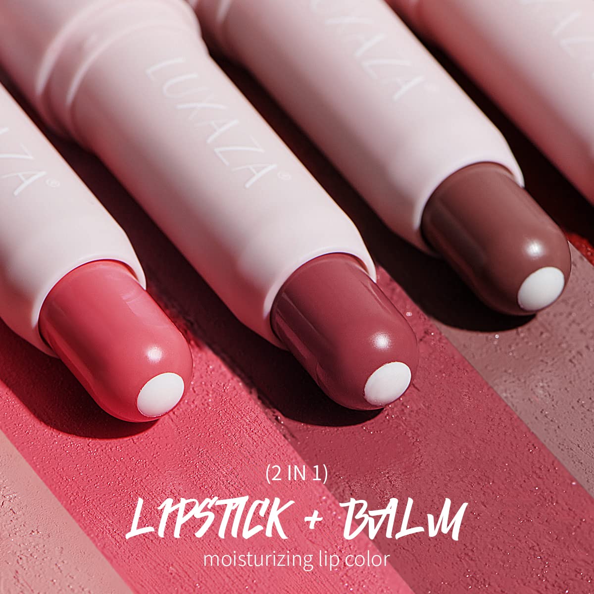 Tinted Lip Balm Chapstick with Color, Natural Semi - Gloss Finish, Hydrating/Coloring 2 in 1 Moisturizer Lip Stick for Girls & Women #03 Nude-Mauve