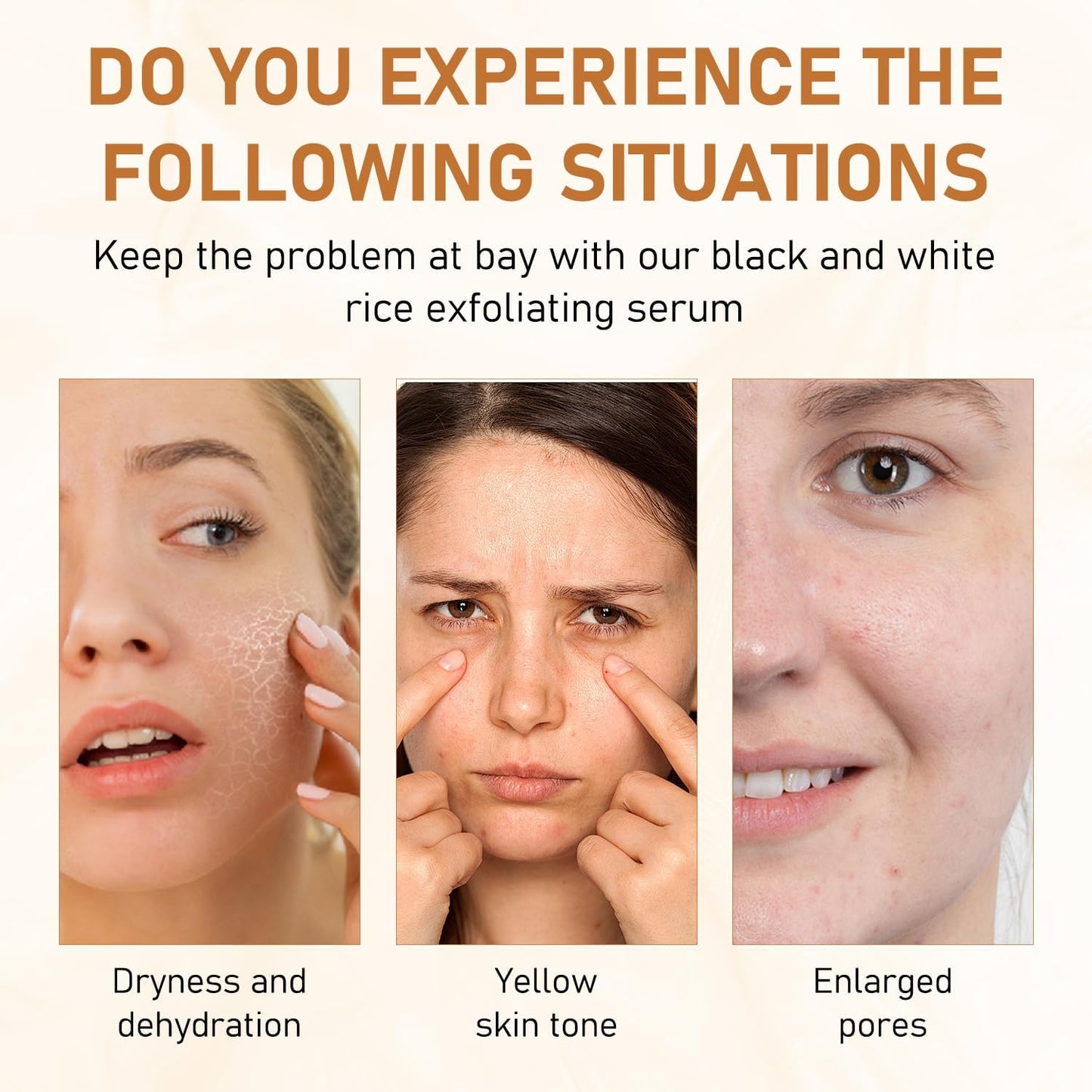 Rice Exfoliant Ampoule Duo, Black and White Face Peeling Solution, Moisturizing Pore Minimizer, 2-Pack, 100ml