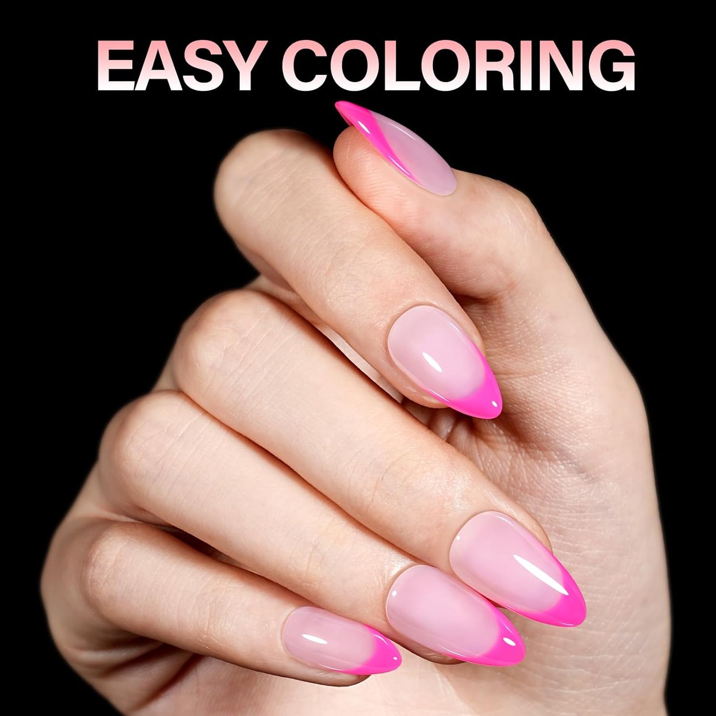 AILLSA Medium Almond Nail Tips Gel Half Matte Acrylic Nail Tips Clear Gelly Full Cover Pre-Filed Press on Nail tips Fake Nails For Extentions Manicure Salon Home DIY 216PCS 12 Sizes