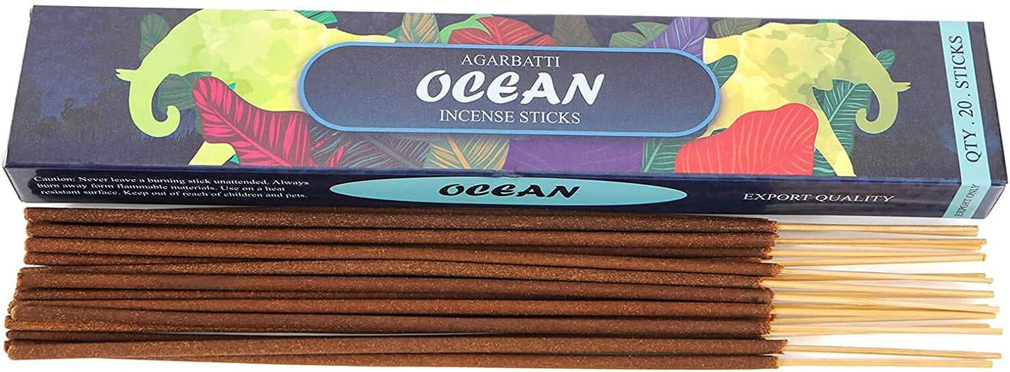 Incense Sticks Variety Pack 120 Sticks - Ocean Lavender Jasmine Rose Lemon Blossom for Aromatherapy,Relaxation Meditation,Yoga