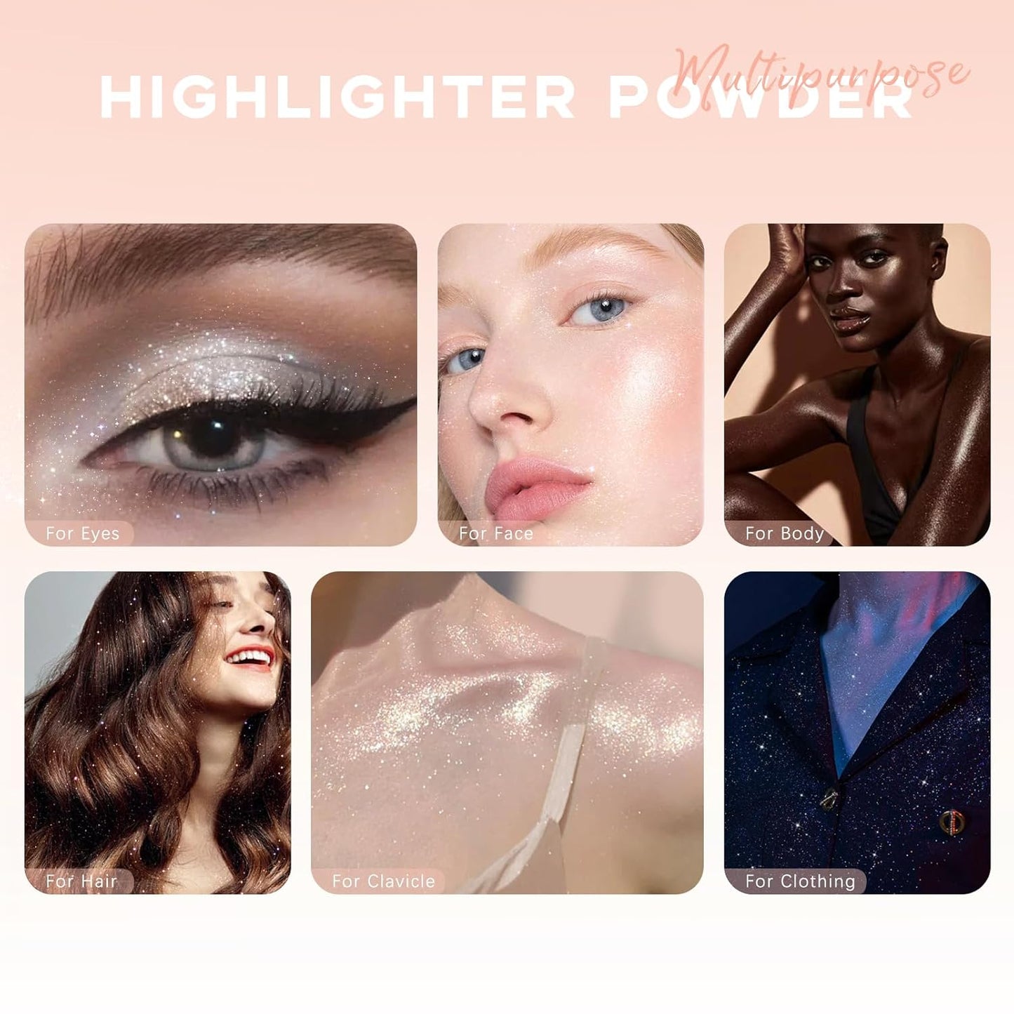 Highlighter Makeup Powder, Body Shimmer Sparkle Face Highlighter Powder ball, High Gloss Shiny Illuminator Cosmetic for Christmas Party Rave, Multi-Use Diamond Glitter Makeup Gift for Women01#