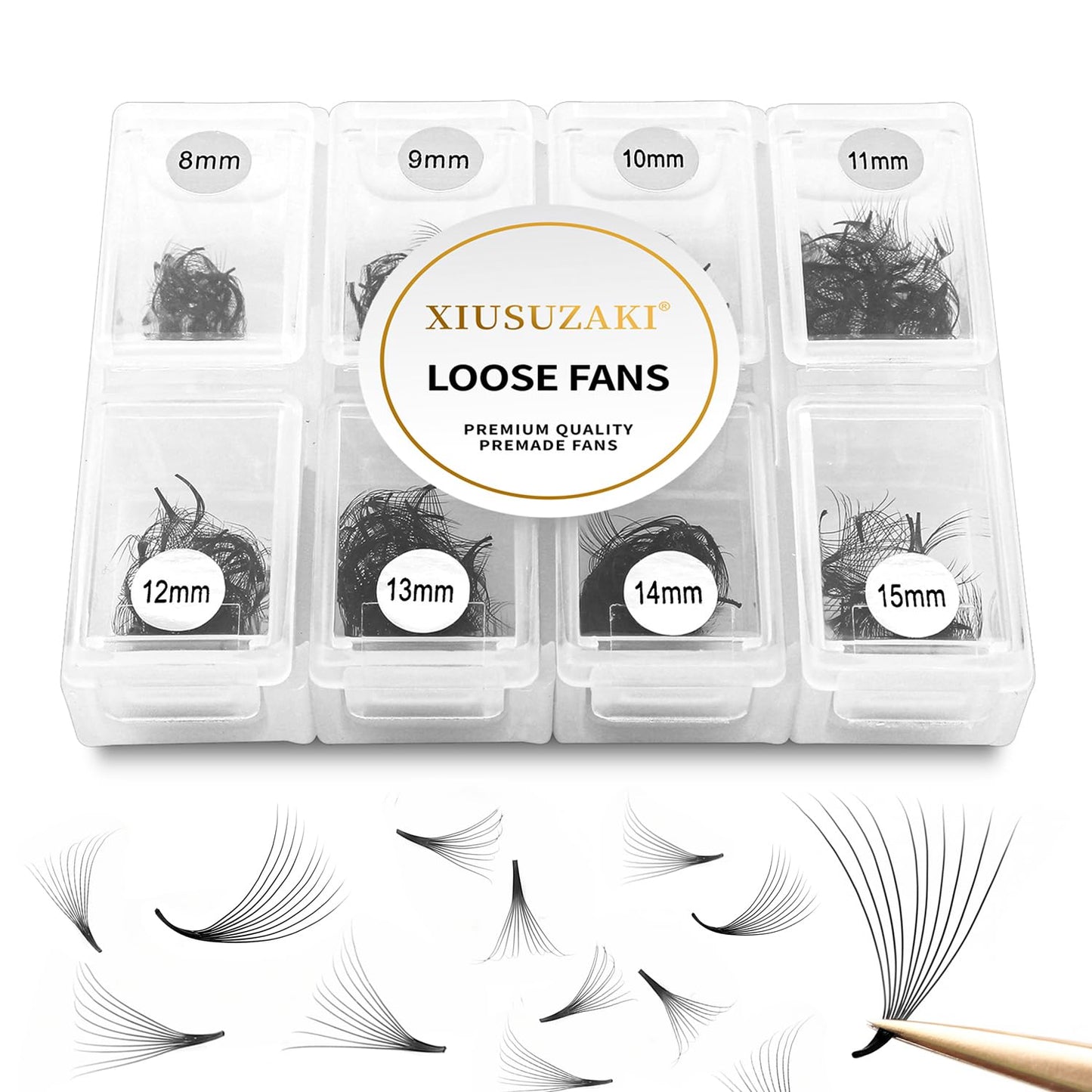 Premade Fans Eyelash Extensions 600 Fans 16D Volume Lash Extensions 0.03 Thickness Soft Fluffy Black False Eyelash