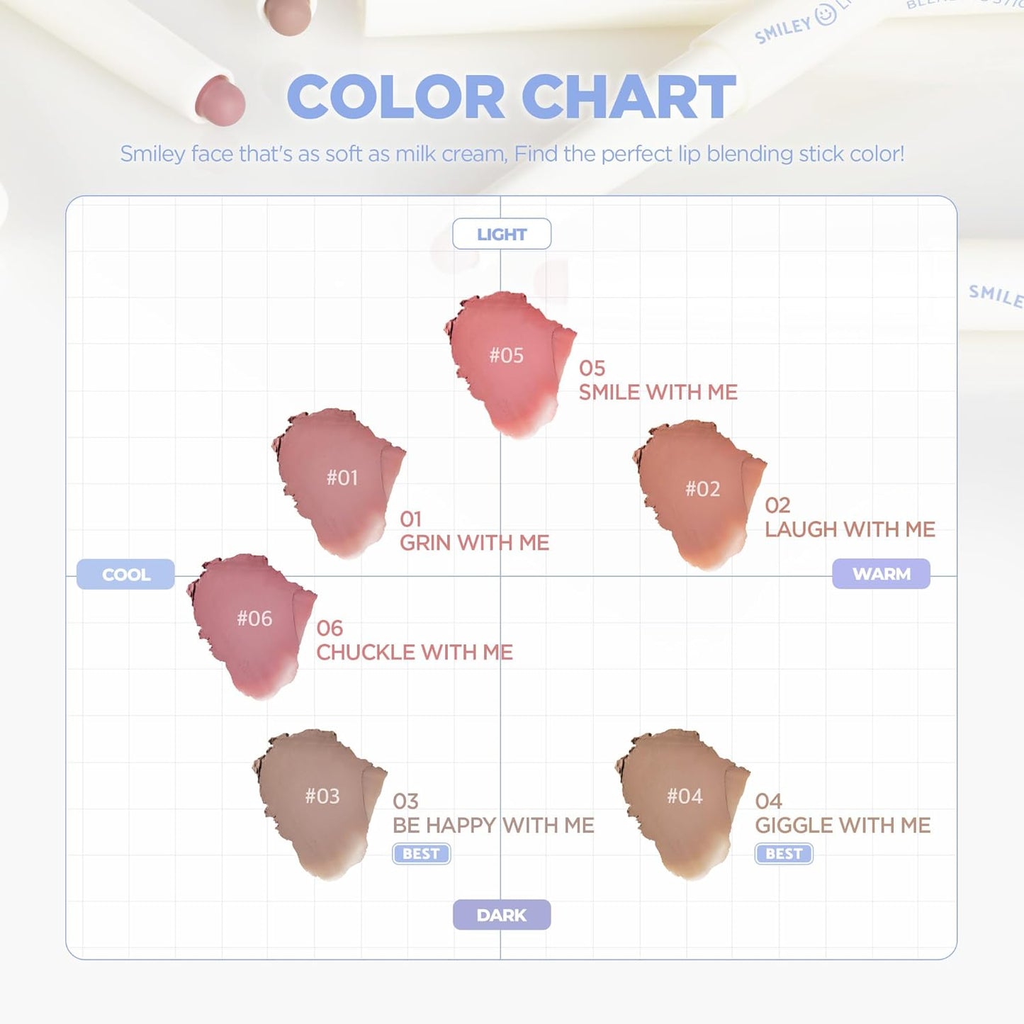 lilybyred Smiley Lip Blending Stick | Korean 3-in-1 Multi-Use Lip Liner, Smooth Creamy Texture, Long-Lasting Matte Finish, Soft Blur Effect, Precision Contour Pencil, 0.028 oz. (01 Grin with Me)