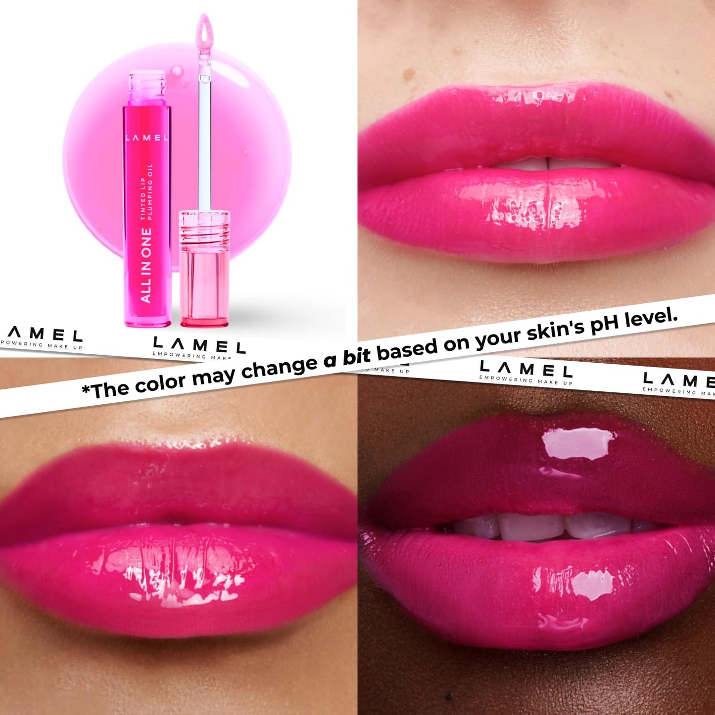 All-in-One Lip Tinted Plumping Oil - Universal Color & Moisture, Soft Balm for Day & Night Use, Lip Mask&Lip Gloss - Long-Lasting & Scented, Berry Ice 404-3ml/0.1fl.oz