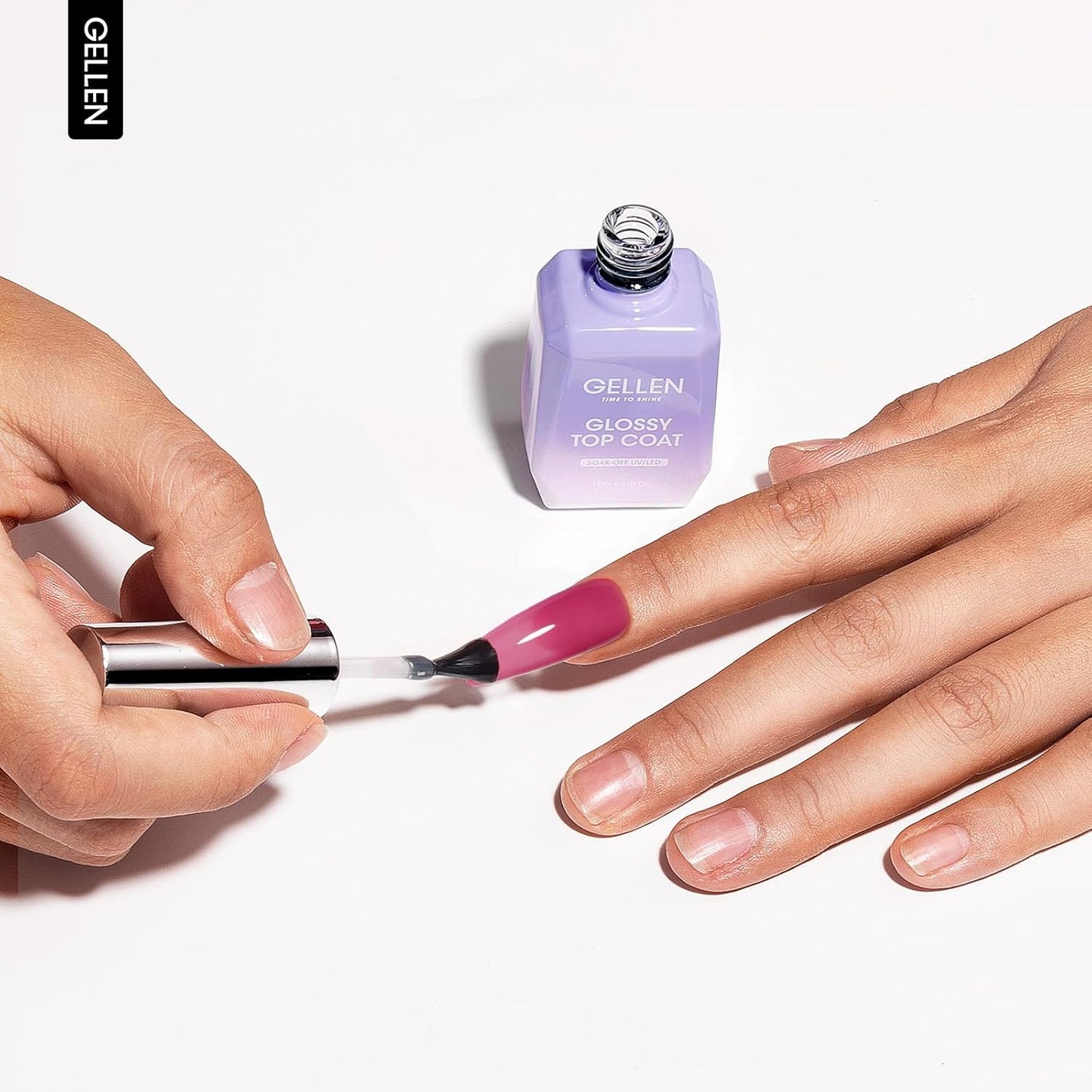 GELLEN Gel Top Coat Nail Polish- 18ml No Wipe Top Coat Gel Polish, High Gloss Shiny Long Lasting, Soak Off Nail Lamp for Home DIY and Nail Salon