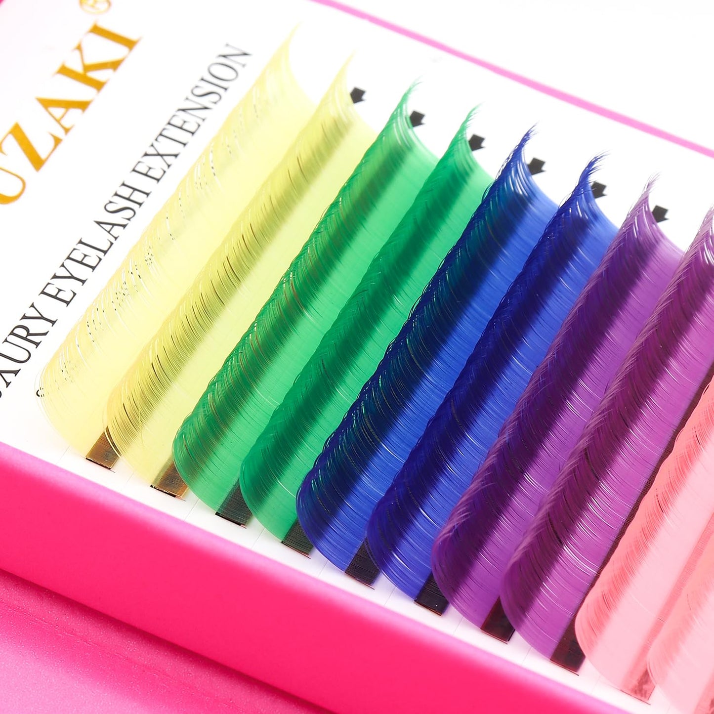 Eyelash Extensions Colored Lashes Extension 0.07 C Curl Lashes 12mm Classic Lash Extensions Soft Individual Lashes 16 Rows Natural False Eyelashes Volume Lashes Professional Use(Colored,0.07-C,12mm)