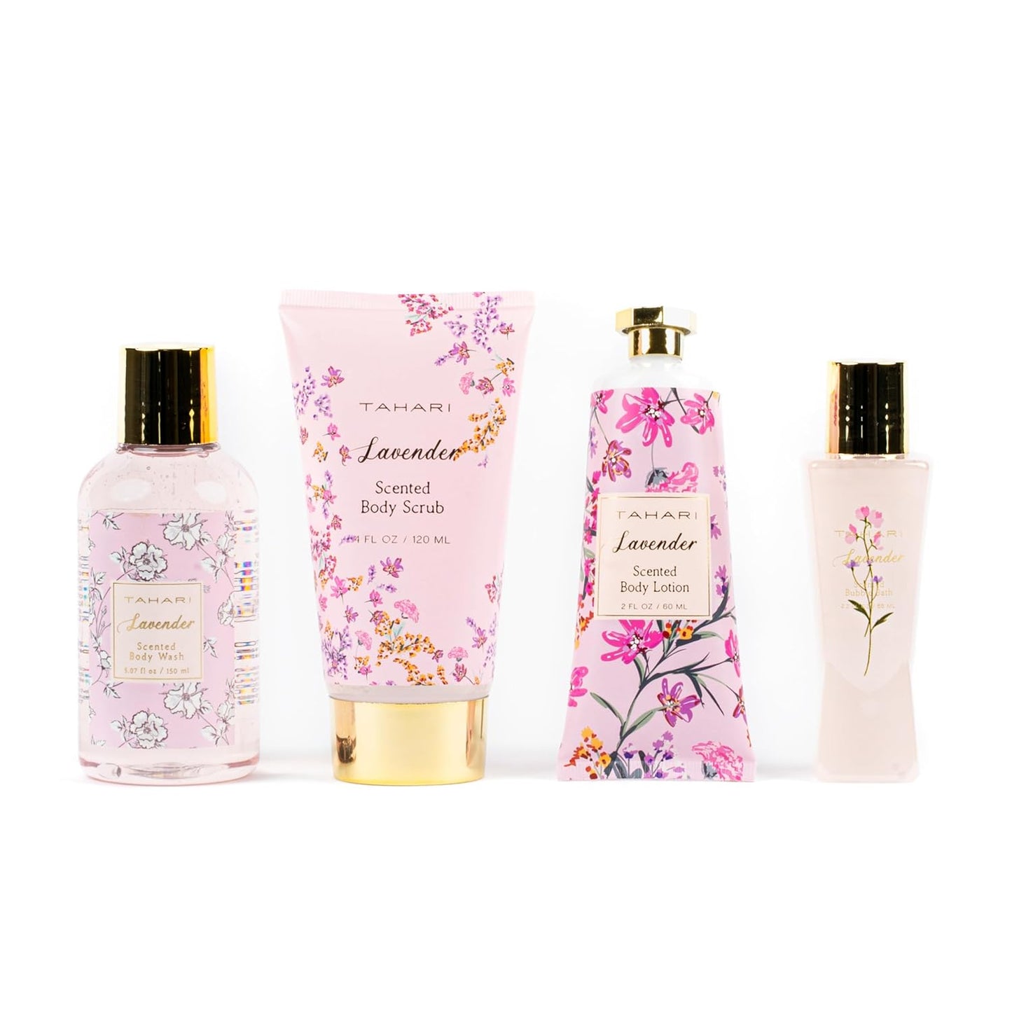 Tahari Spa Gift Set for Women, Lavender Spa Set, Bath Kit for Women Gift Set Includes Body Lotion, Body Wash, Body Scrub, Lotion Gift Set for Women, Birthday Gifts For Women