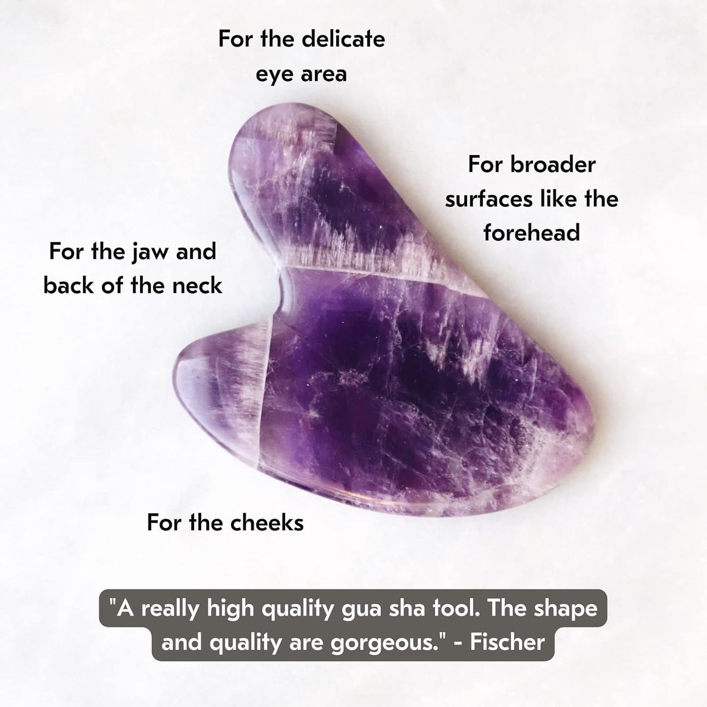 Mount Lai Amethyst Gua Sha Facial Tool – The Stone of Inner Clarity – 100% Genuine Amethyst Stone Face Sculpting Tool for Lymphatic Drainage, Puffiness Reduction & Confident Radiance