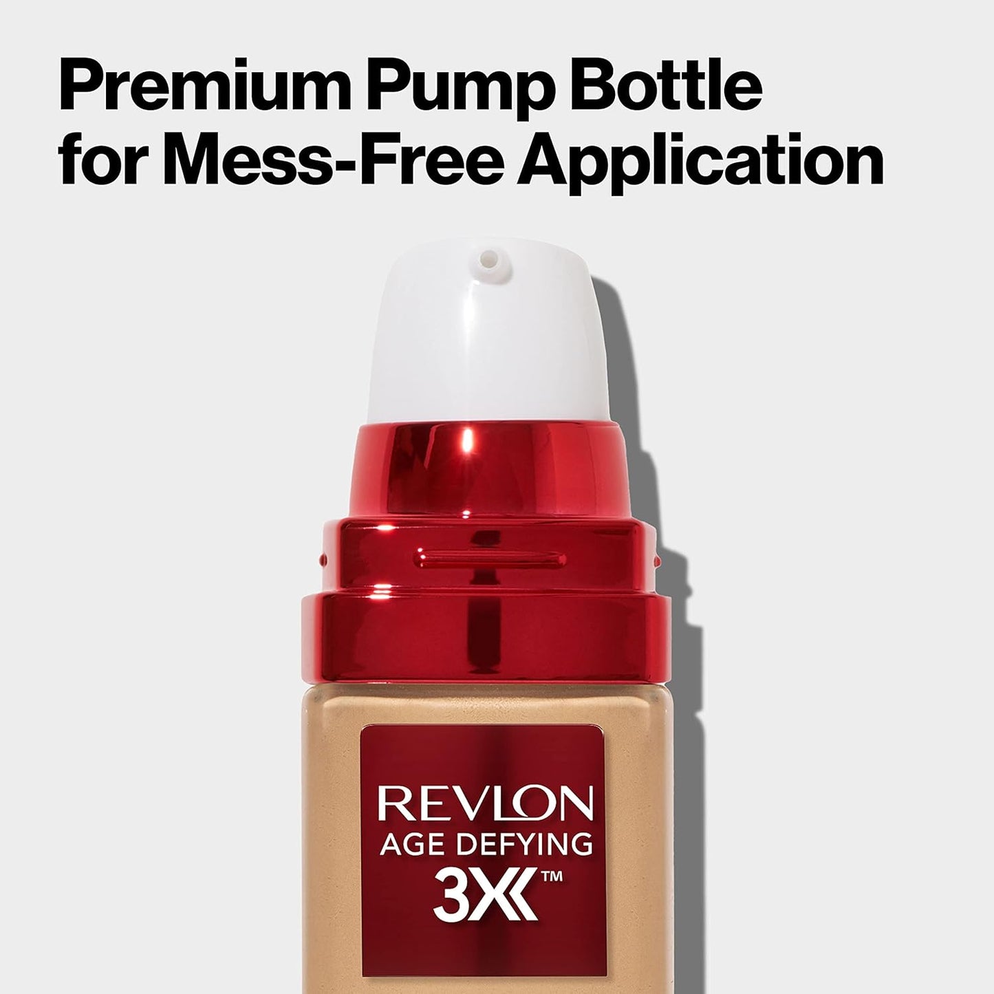 Revlon Liquid Foundation, Age Defying 3XFace Makeup, Anti-Aging and Firming Formula, SPF 30, Longwear Medium Buildable Coverage with Natural Finish, 010 Bare Buff, 1 Fl Oz
