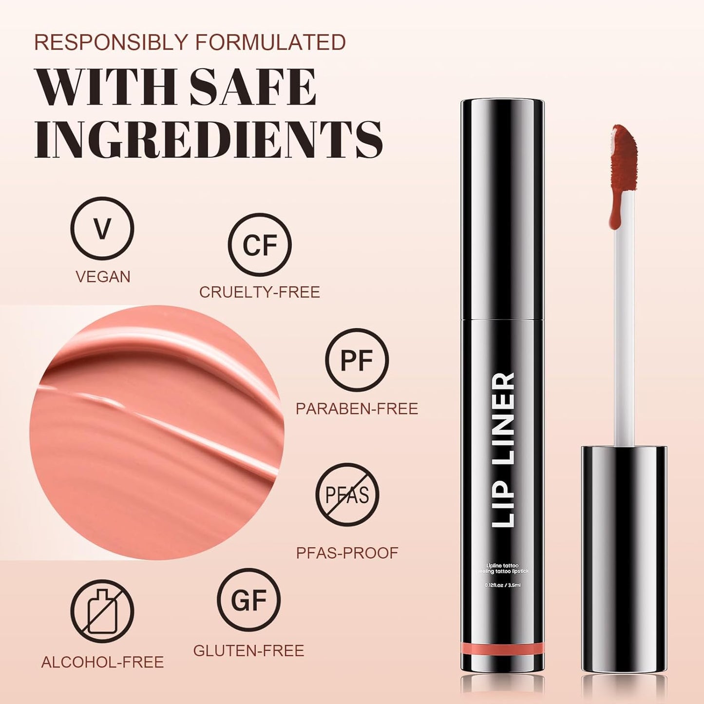 Lip Stain - Long Wear Tattoo Lip Liner, Waterproof & Transfer-proof Peel Off Lip Stain with Matte Finish, Lip Tint For All Skin Types, Great Gifts for Women (Coral)