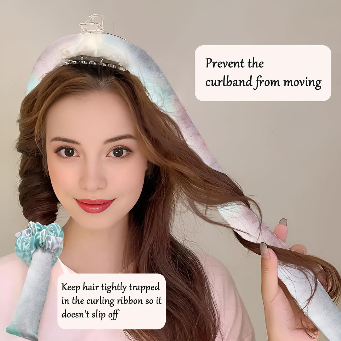 Satin Heatless Curling Set - Hair Rollers for Curls Heatless Hair Curlers & Hot Rollers Hair Curlers to Sleep in Curling Rod Headband Curler (Dream Nebula)