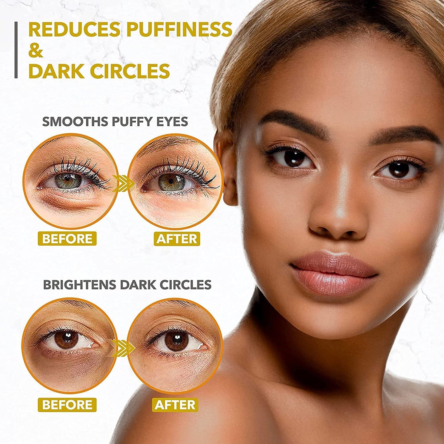 Under Eye Mask for Dark Circles and Puffiness, Eye Bags, Wrinkles, 24k Gold Under Skincare Eye Treatment Patches for Puffy Eyes with Collagen for Women and Men - Under Eye Gel Pads