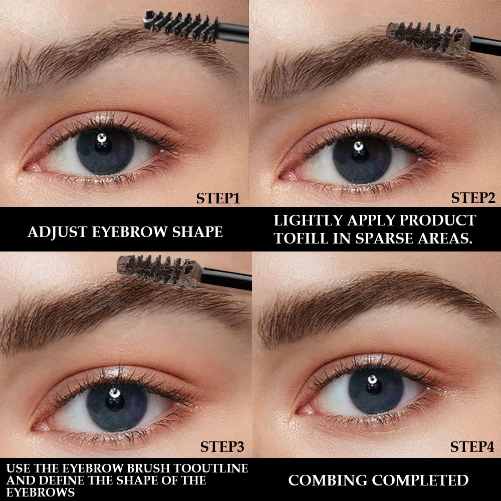Kaely 2Pcs Thickening Brow Mascara,Tinted Eyebrow Gel Waterproof,Eyebrow Color Makeup,Brow Fast Sculpt,Vegan,Cruelty Free,maquillaje gel para cejas a prueba de agua,06 Brunette
