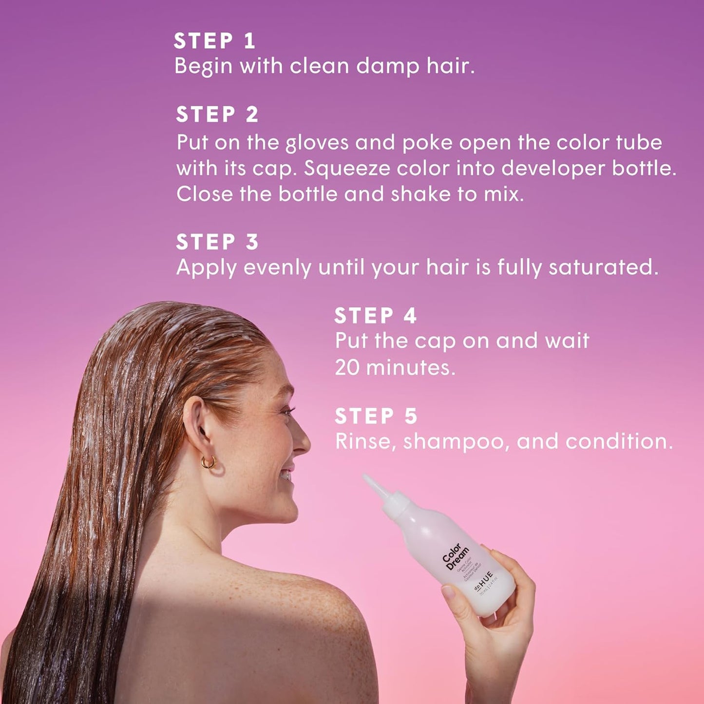dpHUE Color Dream, Strawberry Blonde - Ammonia-Free, Demi-Permanent Hair Color - Lasts 16 Washes - Boosts Shine - Paraben & Sulfate Free, Leaping Bunny Certified