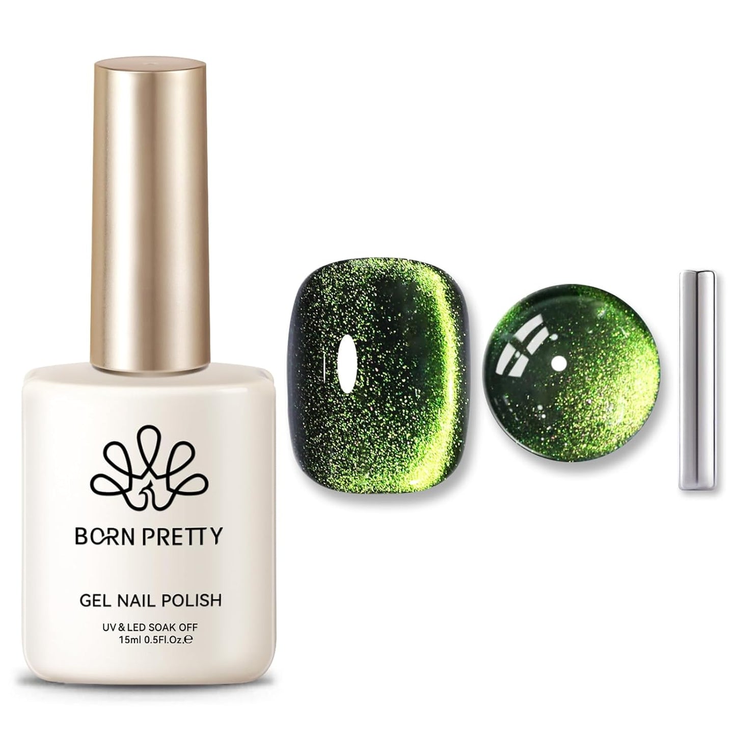 Born Pretty Cat Magnetic Gel Nail Polish 9D Wormhole Holorgraphic Cat Magnetic Eye Gel Polish U v Nail Gel Diy Art for Girls Women 15ML