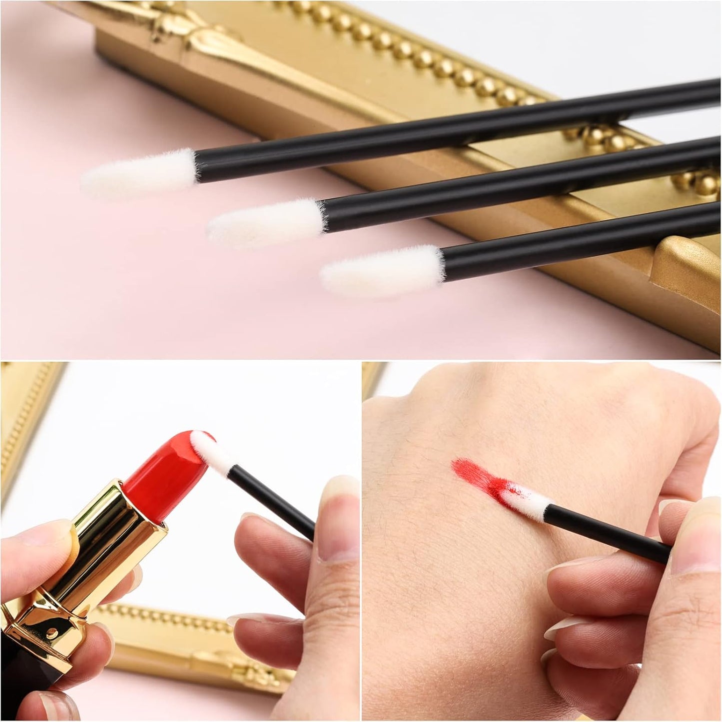 700 Piece Disposable Lip Wands - Lip Brushes, Lipstick & Gloss Applicators - Lint Free Makeup Applicator Brush Beauty Tool