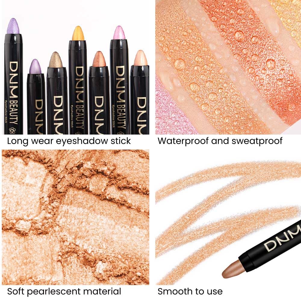 Kaely 2Pcs Cream Eyeshadow Stick Set for Eyes,Rose Gold & Beige Gold Shimmer Pen,Eye Brightener Halloween Makeup,sombras para ojos,Smooth Eye Shadow Highlighter Crayon Pencil Waterproof,05+15