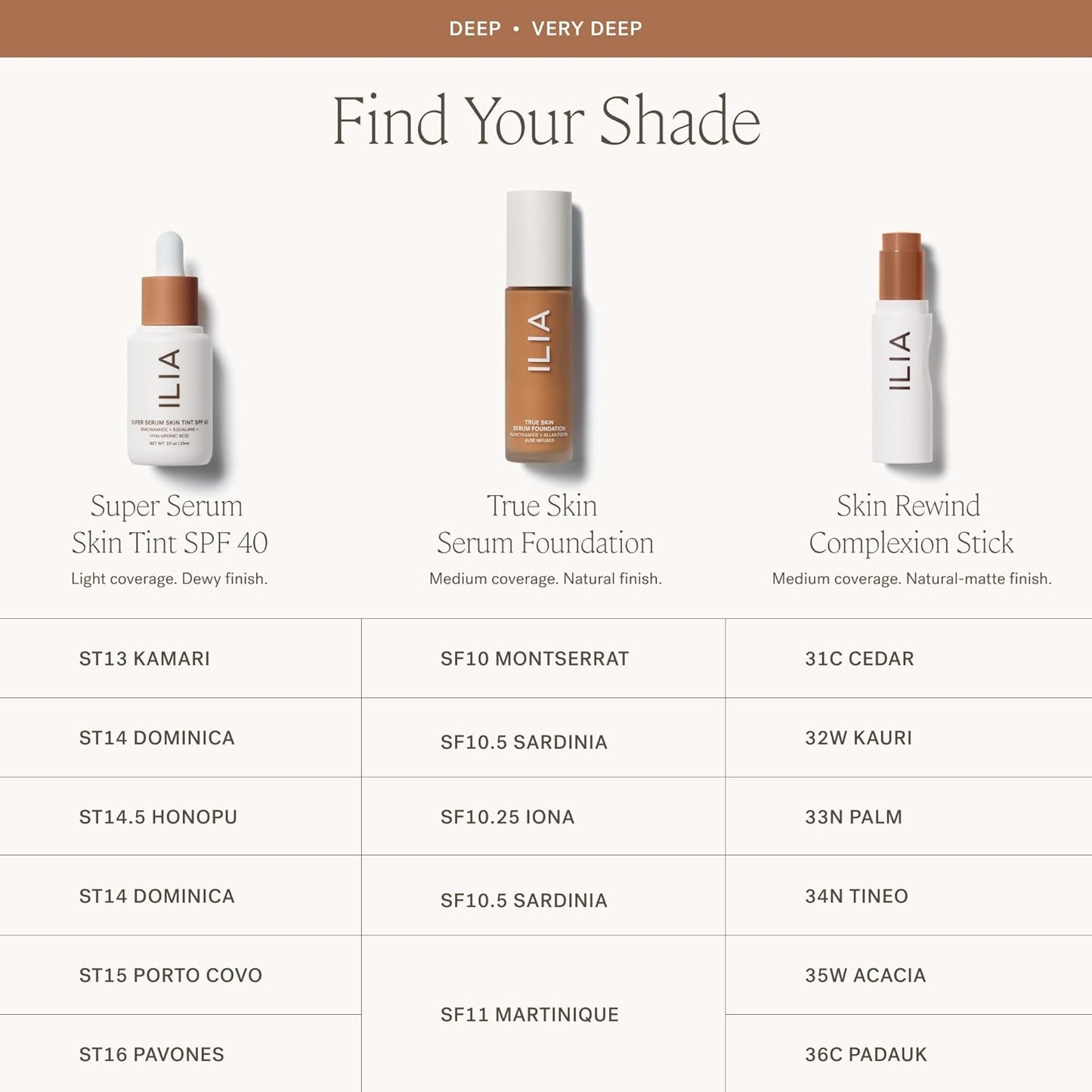 ILIA - Skin Rewind Complexion Stick - Foundation + Concealer + Skincare | Non-Toxic, Vegan, Cruelty-Free, Clean Makeup (36C - Padauk, 0.35 oz | 10 g)