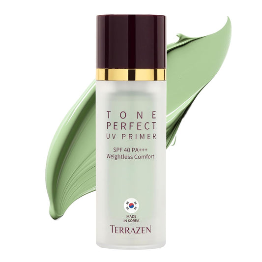 Korean Face Primer 30ml - Korean Makeup & Skincare Lightweight Corrector Base SPF40 Green Cream Corrector - Reduces Redness, Moisturizes for Red, Anti Red, Sensitive Skin with Aloe