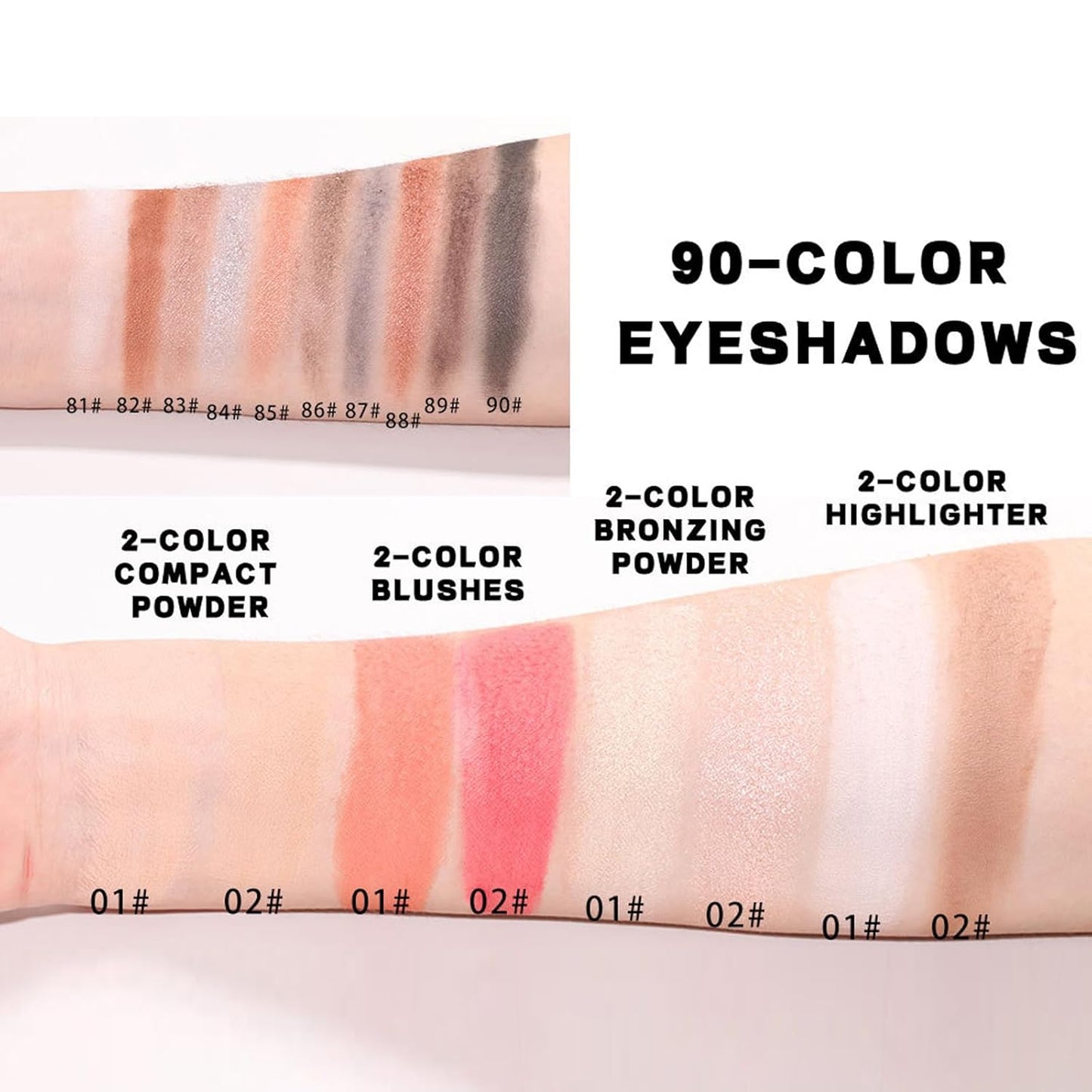 Makeup Sets, Multifunction Makeup Palettes with Mirror, 90 Color Eyeshadows/Compact Powder/Sequins/Bronzing Powder/Highlighter/Lip Color, Makeup kit for Women Full Kit - #B