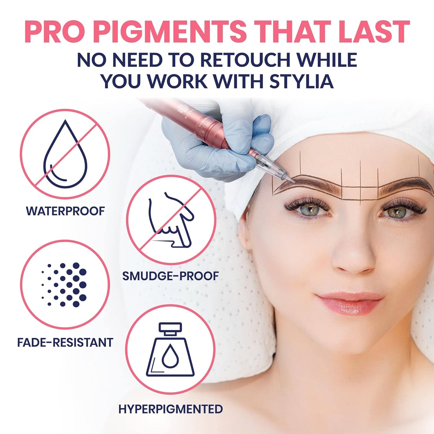 Stylia Waterproof Eyebrow Pencils For Women – Long-Lasting Microblading Supplies Brow Pencil, Perfect for Eyebrow Shaper, Filling & Defining Natural-Looking Brow - (12PC Brown)