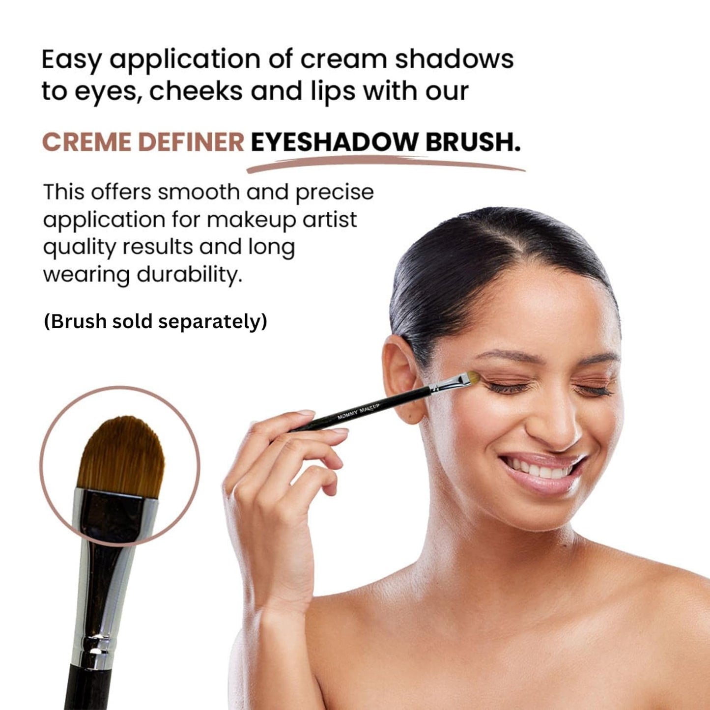 Mommy Makeup Any Wear Creme Eyeshadow - Waterproof, Crease-Proof, Long Lasting, High Pigment, Oil-free - Cream to Powder for Eyes, Cheeks & Lips (Snowflake)