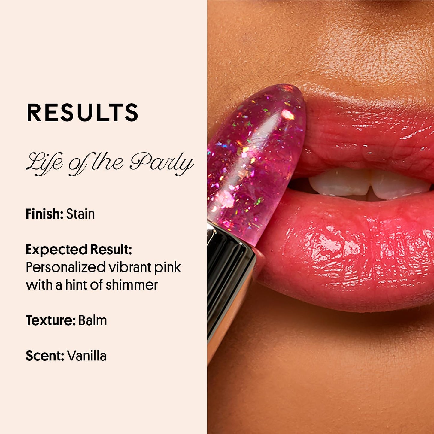 Winky Lux Lavender Glitter Confetti Balm - Hydrating ph Lip Balm, Natural Pink Tint with pH Color Changing, Moisturize & Soften Lips While Leaving Sheer Pink Tint, with Vanilla Scent