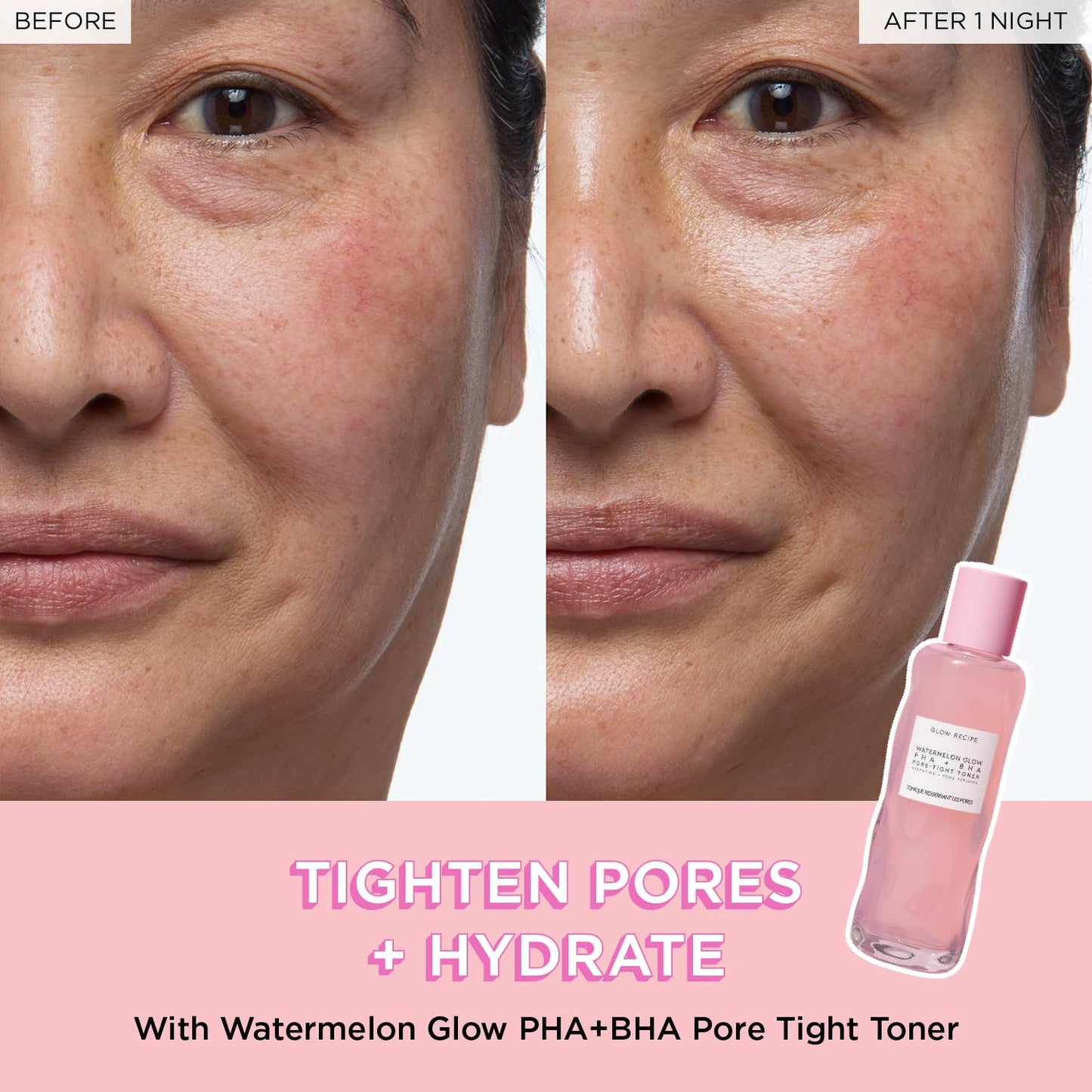 Glow Recipe PHA + BHA Face Toner - Korean Skin Care Pore Minimizer & Gentle Facial Exfoliator for Tightening, Hydrating & Exfoliating - Glycerin, Watermelon & Cactus Water (150ml)