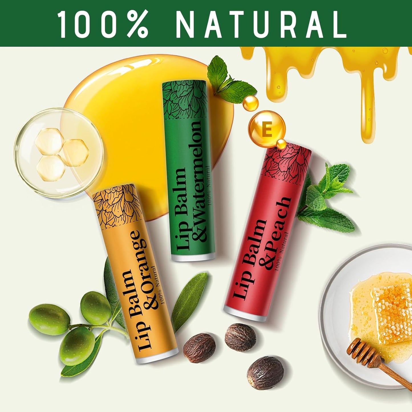 39 Pack of Lip Balm, 12 Flavored Lip Balm in Bulk Natural Lip Balms Set, Beeswax Moisturising & Soothing Lip Balms Bulk Gifts for Women Stocking Stuffers Party Favors(4.2g/0.15oz)