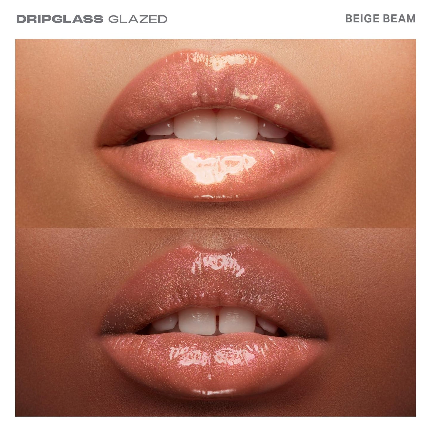 Morphe Dripglass High Shine Lip Gloss - Glazed, Semi-Sheer & Nourishing Lip Makeup - Buildable Formula Infused with Plant-Derived Squalane & Vitamin E - Beige Beam (0.13 oz)