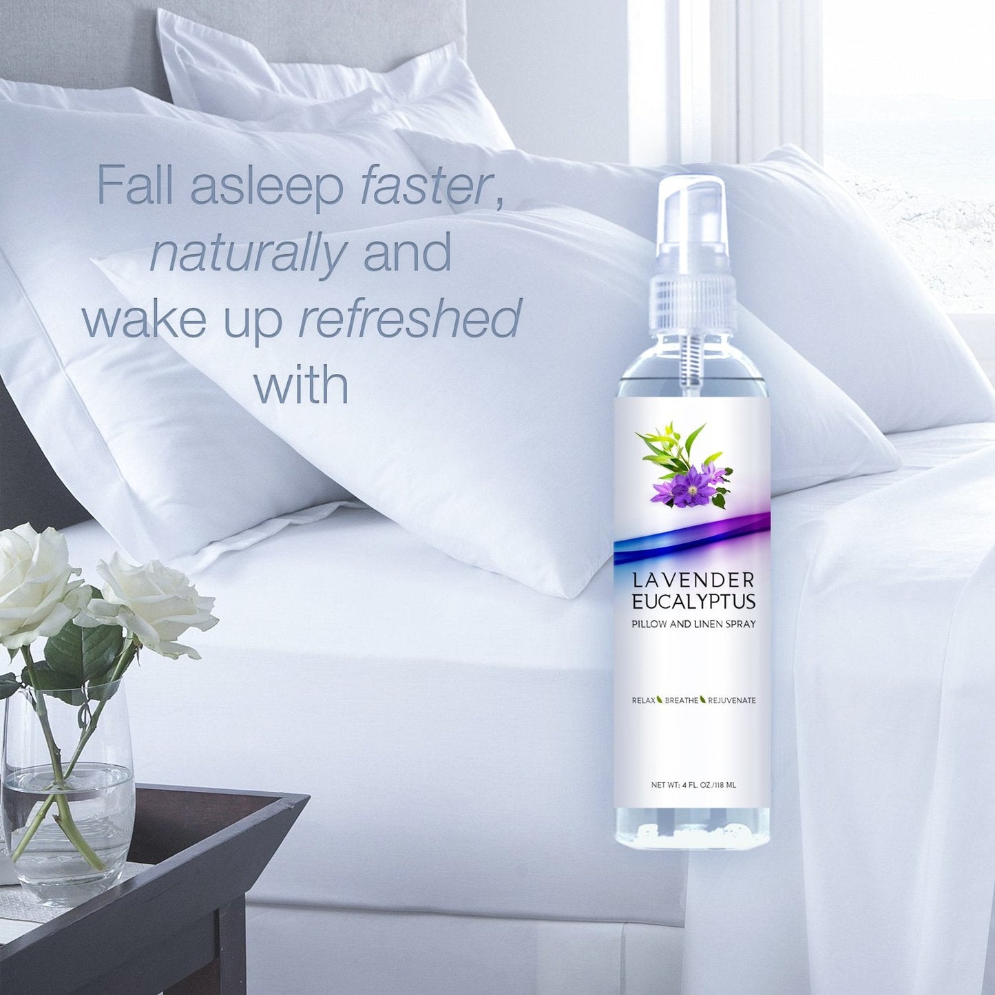 Original Lavender Eucalyptus Pillow and Linen Spray, Best Home Essential Oil Mist to Relax The Body, Fresh Clean Smell (Lavender Eucalyptus, 4oz)