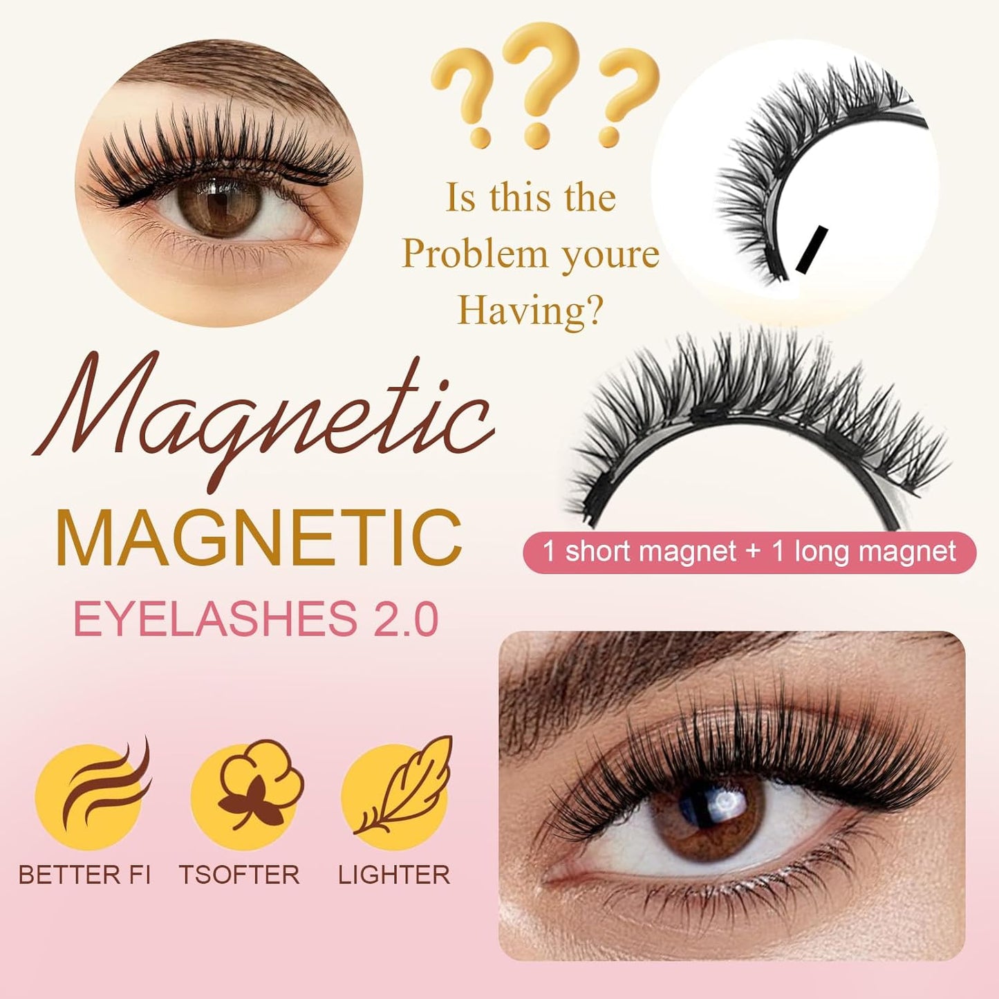 Ealra Craft Magnetic Eyelashes with Applicator,Lumentes Magnetic Eyelashes,3D Soft Flex,Reusable No Glue Needed Soft Lashes for Wmen with All-Day Wear(Fuller#05)