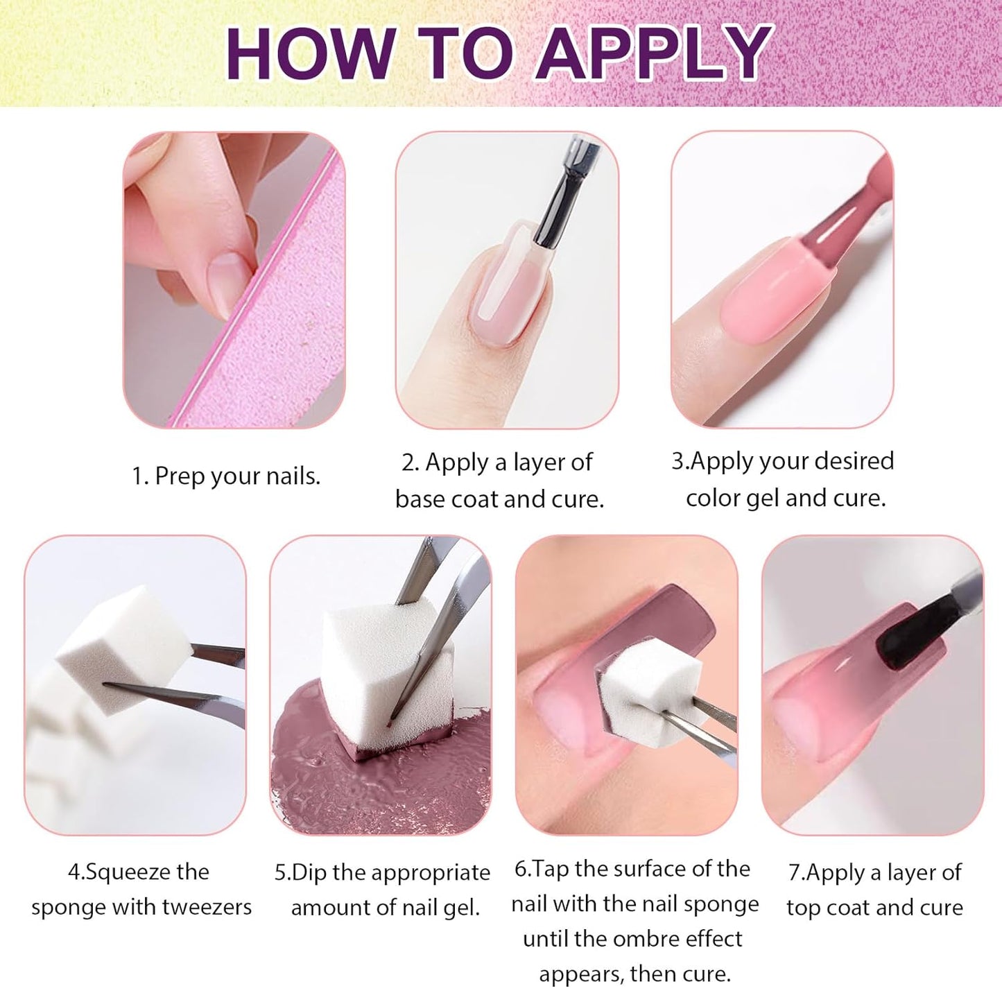 Gradient Painting Gel, 12 Colors Ombre Nail Polish for Pigmented Pat Painting Gel French Manicure No-wipe Soak of UV DIY Art Home Salon Palette Palette Velvet Sonnet