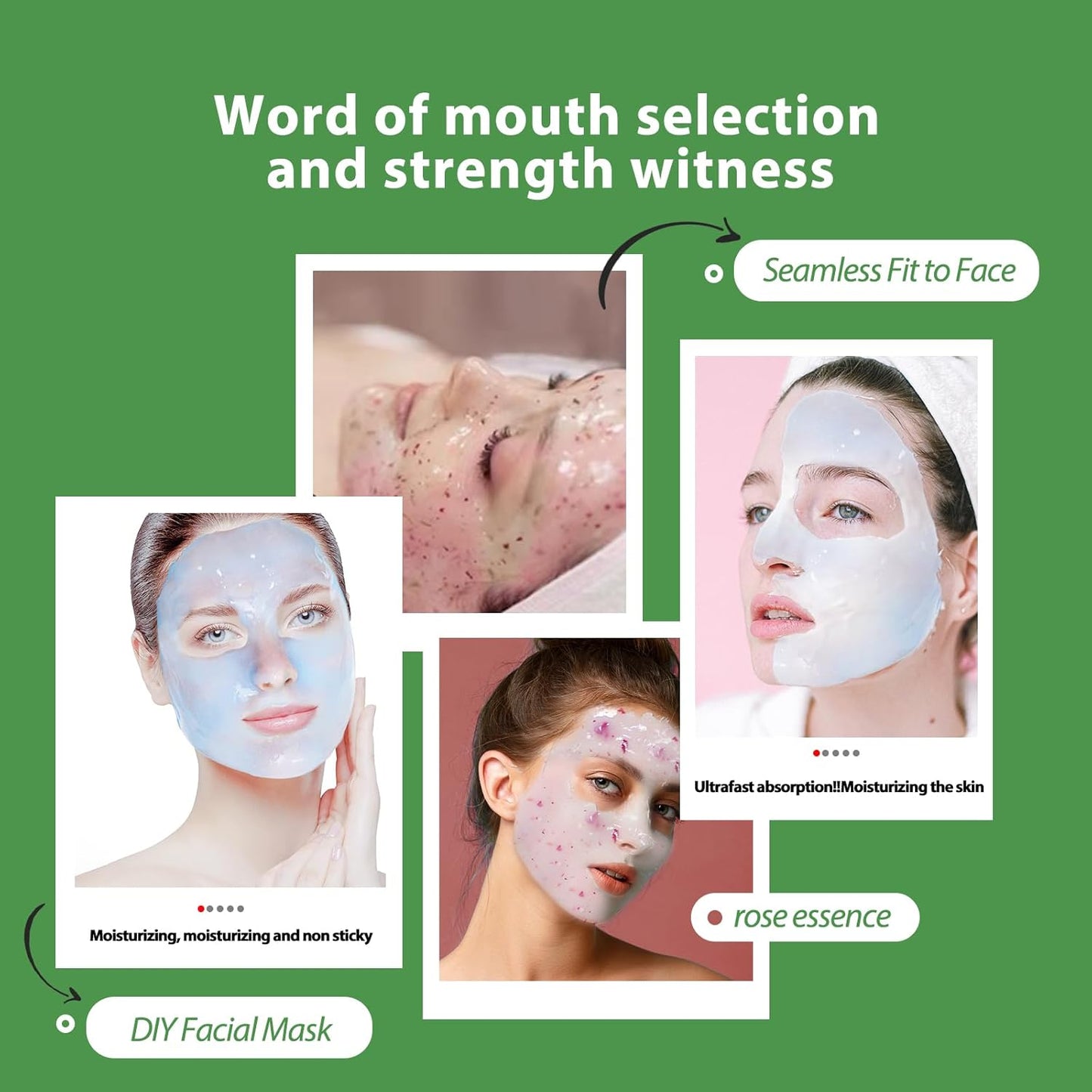 Jelly Mask for Facials, Hydrating & Moisturizing Peel-Off Rubber Gel Face Mask Skin Care for Deep Hydration & Glow, 23 Fl Oz Jar Professional Spa Use for All Skin Types with Tea Tree Essence