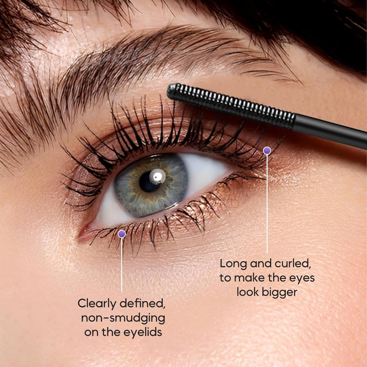 Iron Wand Mascara, 2025 New Metal Wand Mascara Volume and Length Waterproof, Long-Lasting 3D Curling Eyelash Lash Extensions Iron Mascaras (Black+Brown)