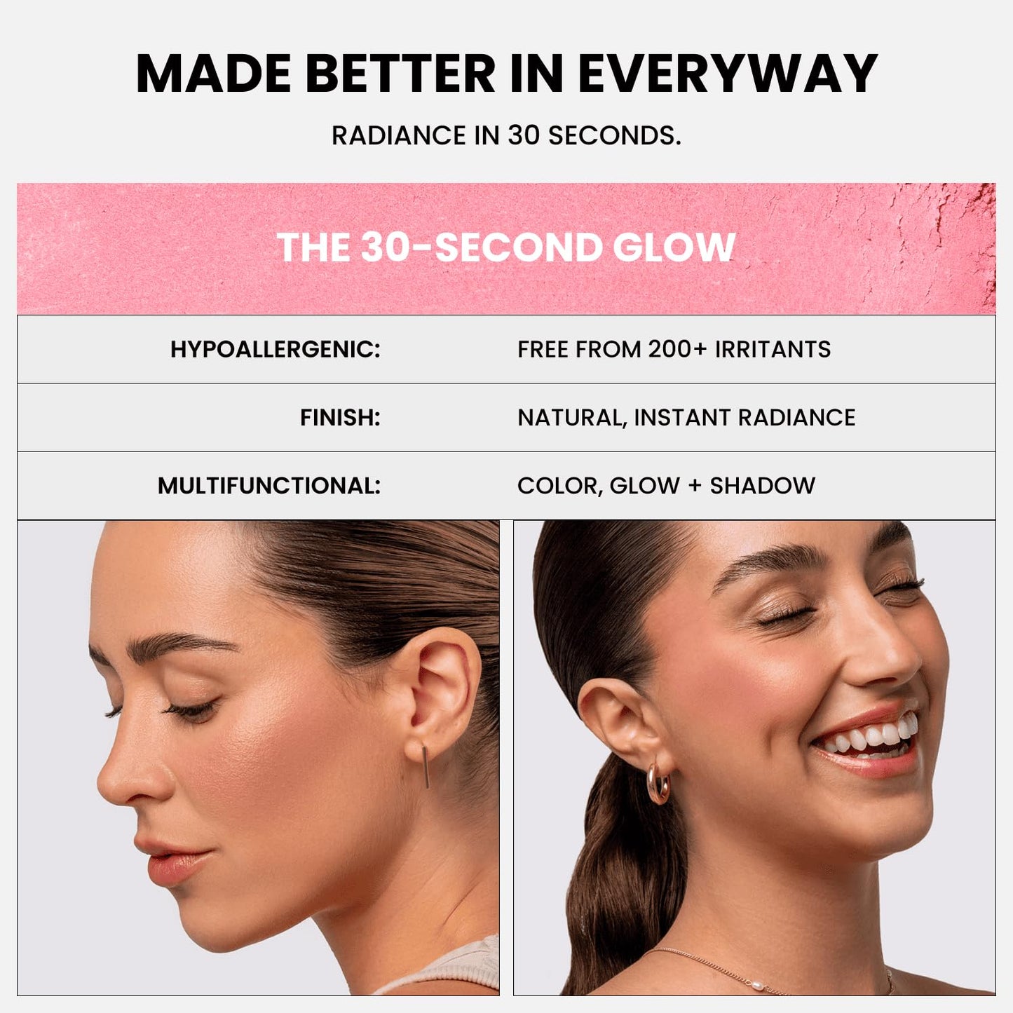 Phase Zero Makeup Powder Blusher - "Cosmo" - 4g / 0.141 oz - Full Coverage, Natural Blush - Soft, Buildable Pink, Coral, Peach & Golden Hues - Matte & Shimmering Shades Gives Cheeks a Radiant Glow