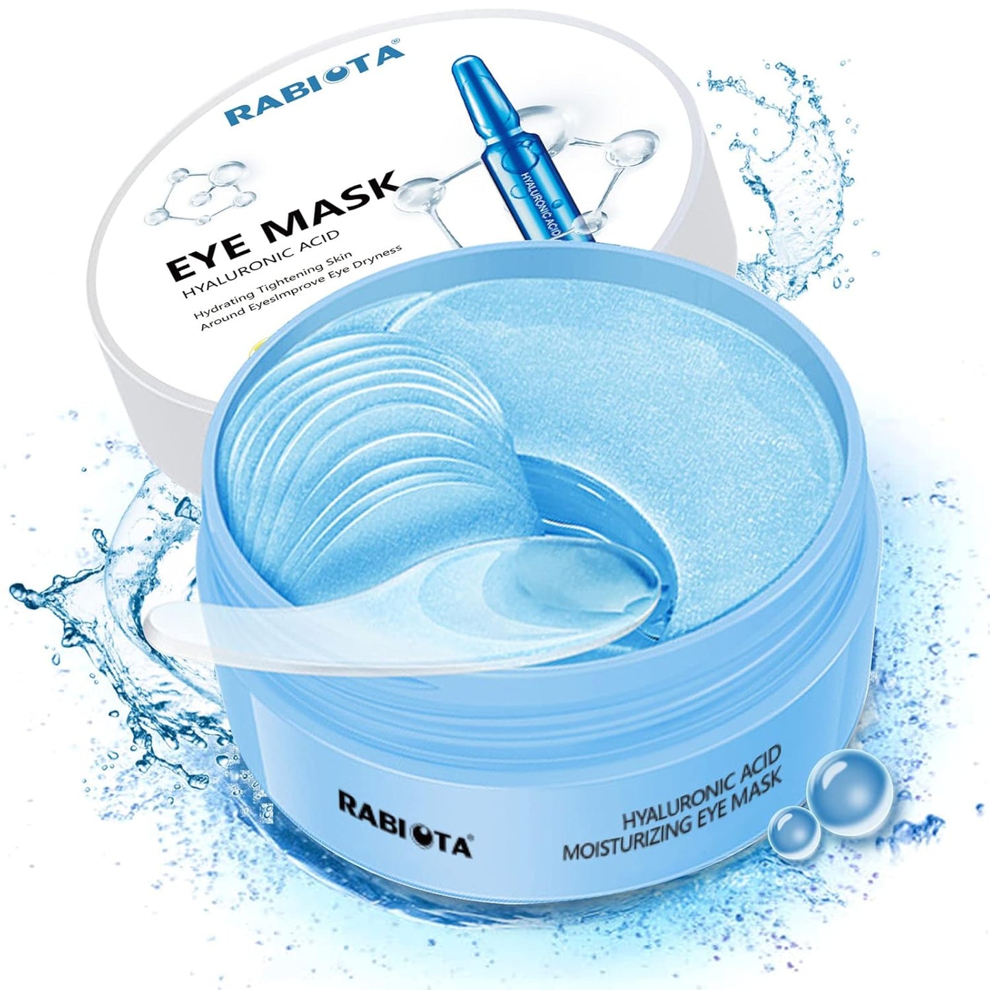 Under Eye Patches,30 pairs Hyaluronic Acid Anti-Aging Under Eye Mask, Collagen Under Eye Gel Pads for Dark Circles, Wrinkles, Fine Line, Puffiness (Blue)