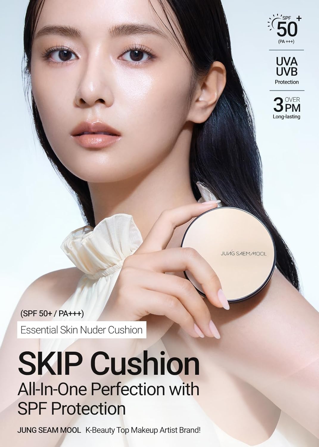 [JUNGSAEMMOOL OFFICIAL] Essential Skin Nuder Cushion (06 Pink Light) | Refill Not Included | Natural Finish | SPF50 Broad Spectrum | Makeup Artist Brand | Cream Foundation