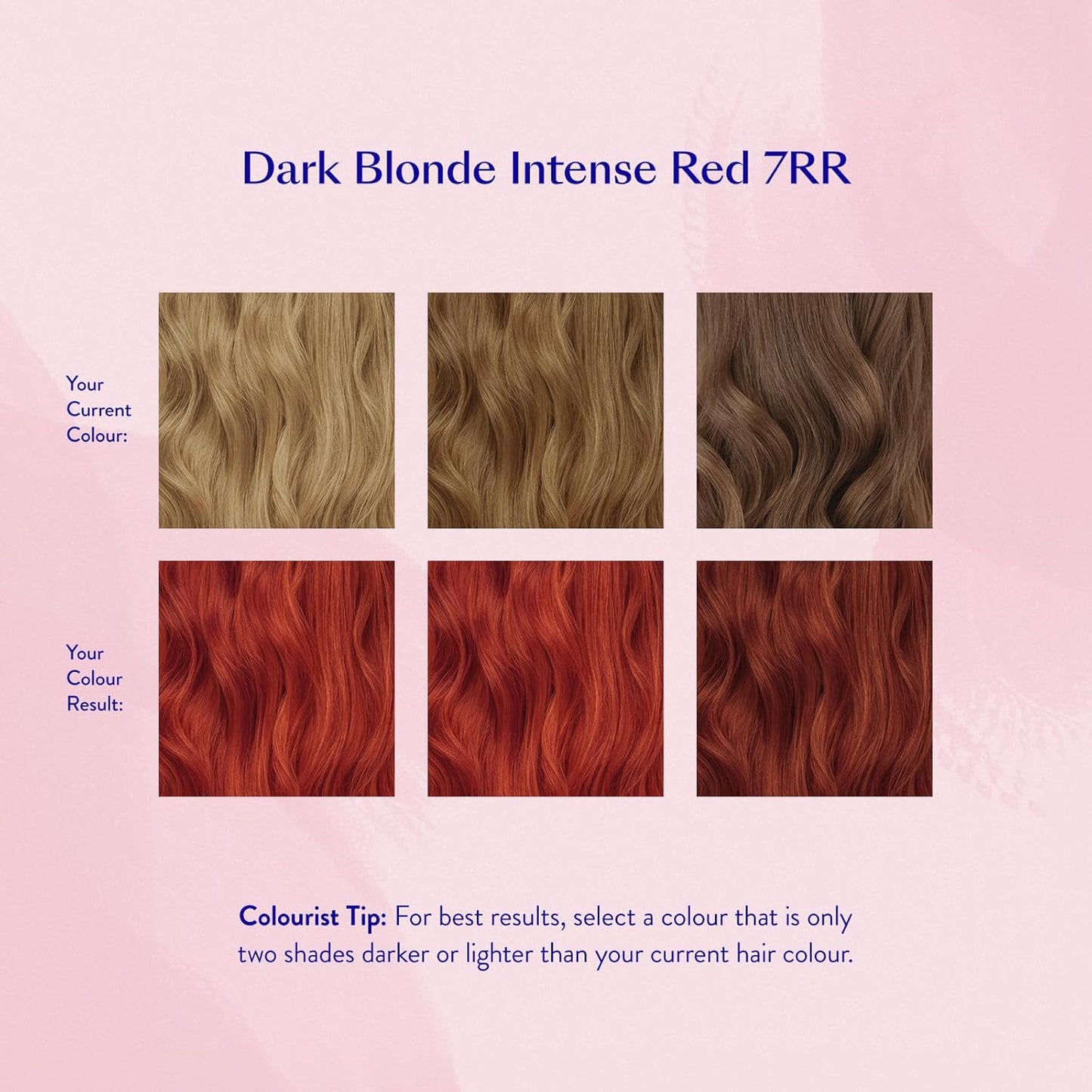 eSalon Permanent Hair Color & Hair Dye Complete Kit - Personal Colorist Kit for Up To 100% Gray Coverage for All Hair Types - Professional-Grade Ammonia-Free Hair Dye (Dark Blonde Intense Red 7RR)