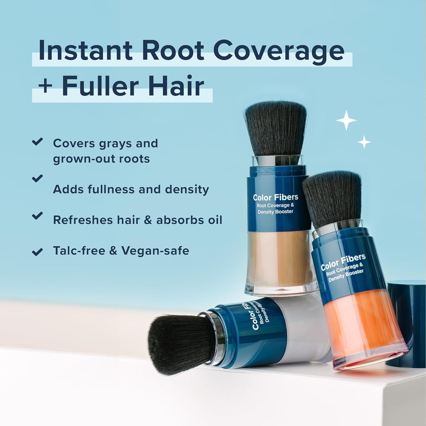 TRUHAIR Color Fibers Root Coverage & Density Booster | Quick-Apply Touch Up Hair Color | Natural Matching, Gray Hair Cover Up - 11 Colors Available (Blonde)