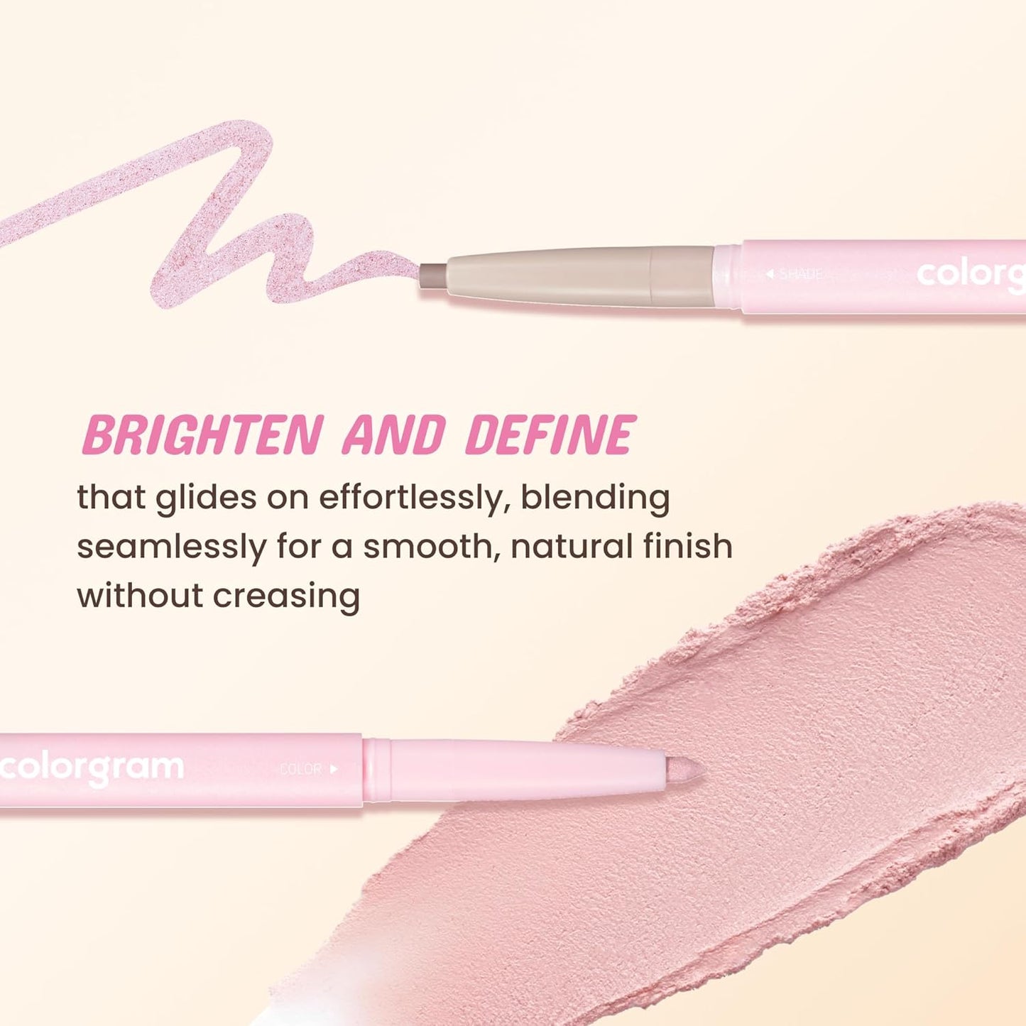 COLORGRAM Under Eye Highlighter Stick 07 Warm Peach | Silky-Smooth Long-Lasting Highlighter & Contouring Stick for Smudge-Proof, Shining Daily Makeup | K-Beauty Face Highlighters & Luminizers